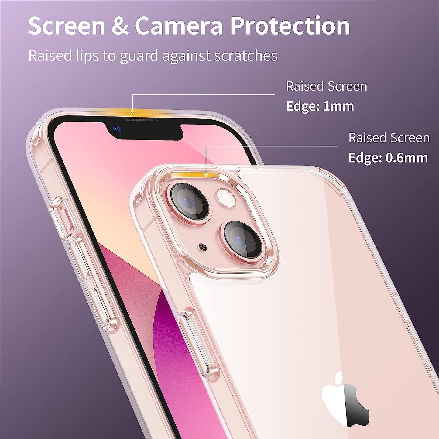 UNBREAKcable Case for iPhone 13 6.1 Inch - [Shockproof & Anti-Scratch] Ultra Clear Hard PC Back, Soft TPU Bumper Protective Phone Case Cover for iPhone 13 - Transparent