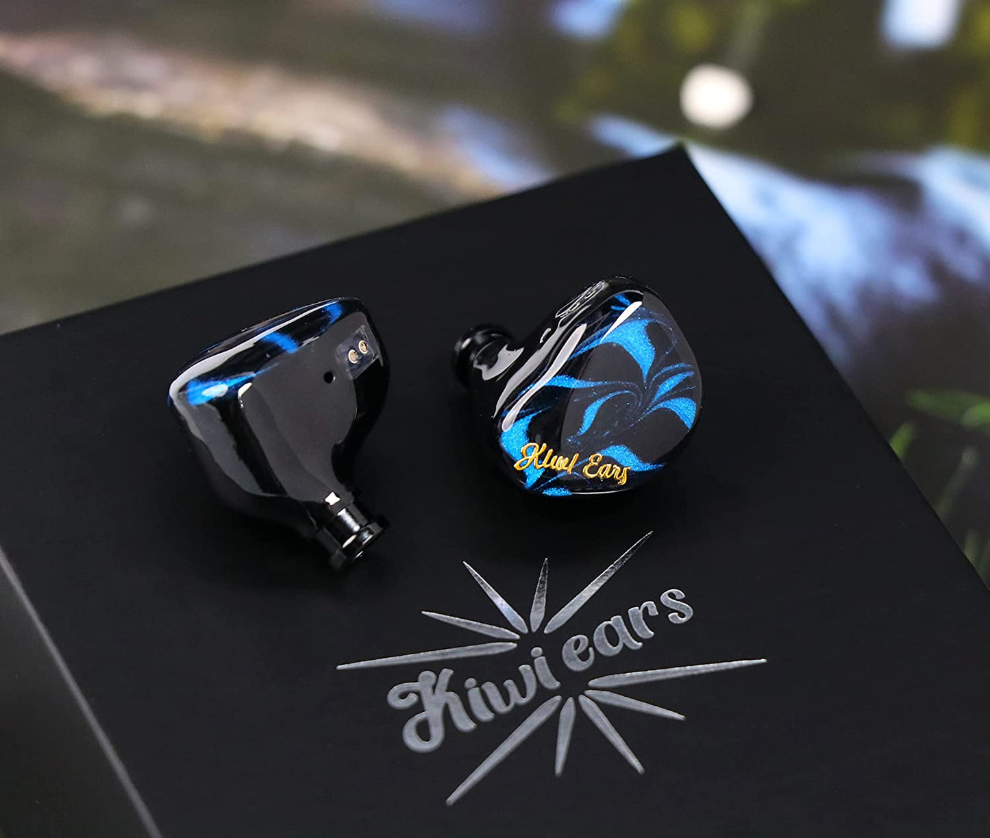 Linsoul Kiwi Ears Cadenza 10mm Beryllium Dynamic Driver IEM 3D Printed with Detachable Interchangeable Plug 0.78 2pin 3.5mm IEM Cable for Musician Audiophile (Blue, Cadenza)