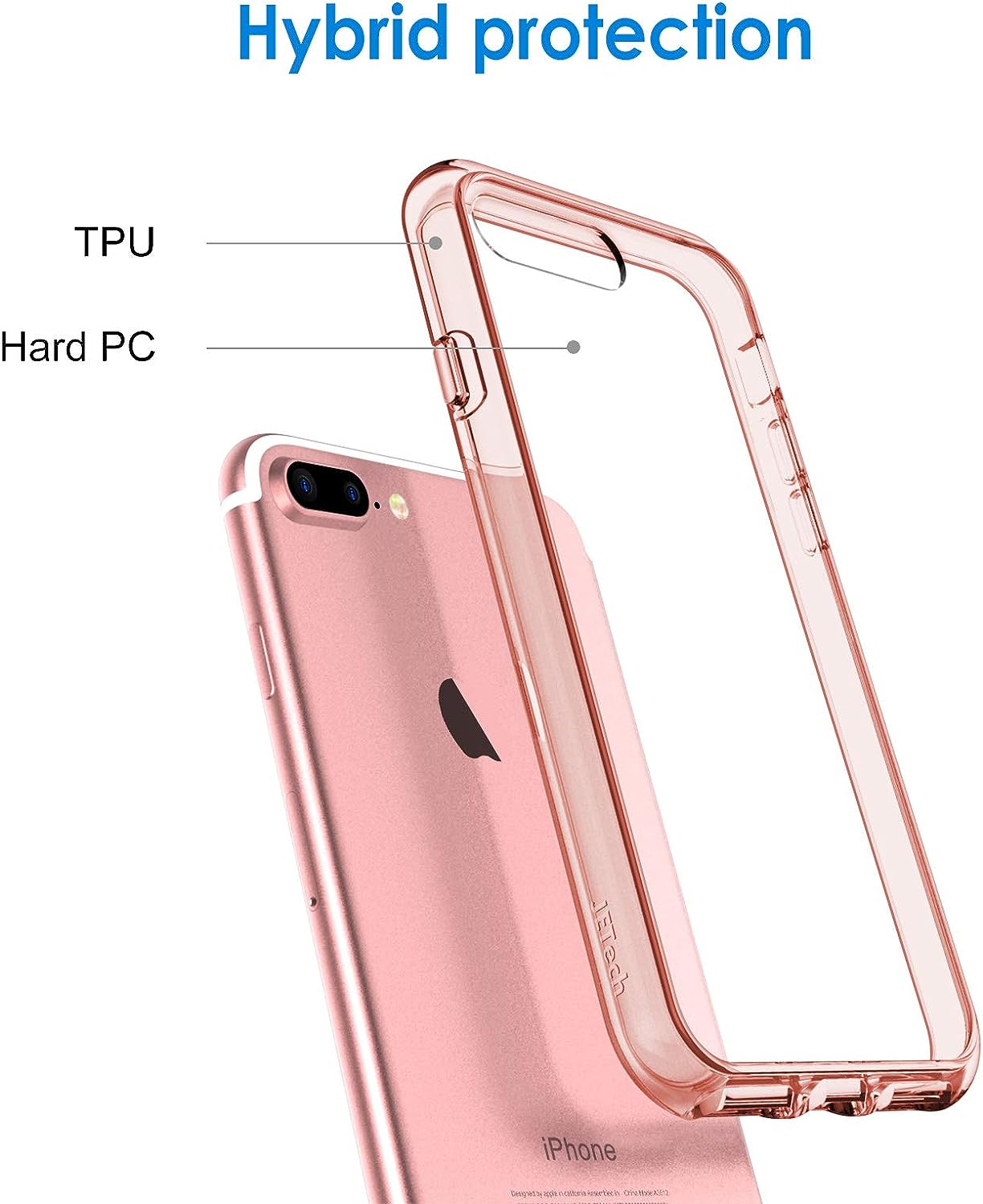 JETech Case for iPhone 8 Plus and iPhone 7 Plus, Shock-Absorption Bumper Cover (Rose Gold)