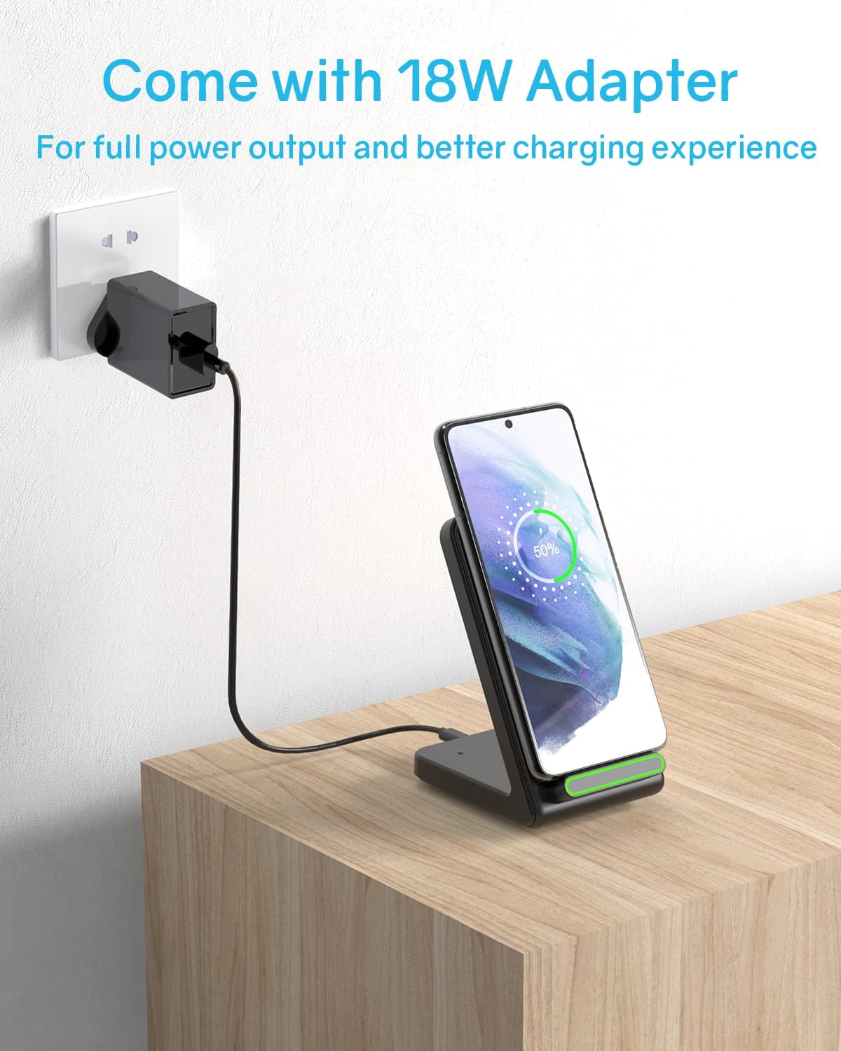 CIYOYO Wireless Charger, [with QC3.0 Adapter] Wireless Phone Charger for iPhone 14/13/12/11/Pro/Pro Max/XS/XR/X/8, Qi-Certified Fast Wireless Charger for Samsung S22/S21/S20/S10/S9/S8/S7/Note 20/10/9