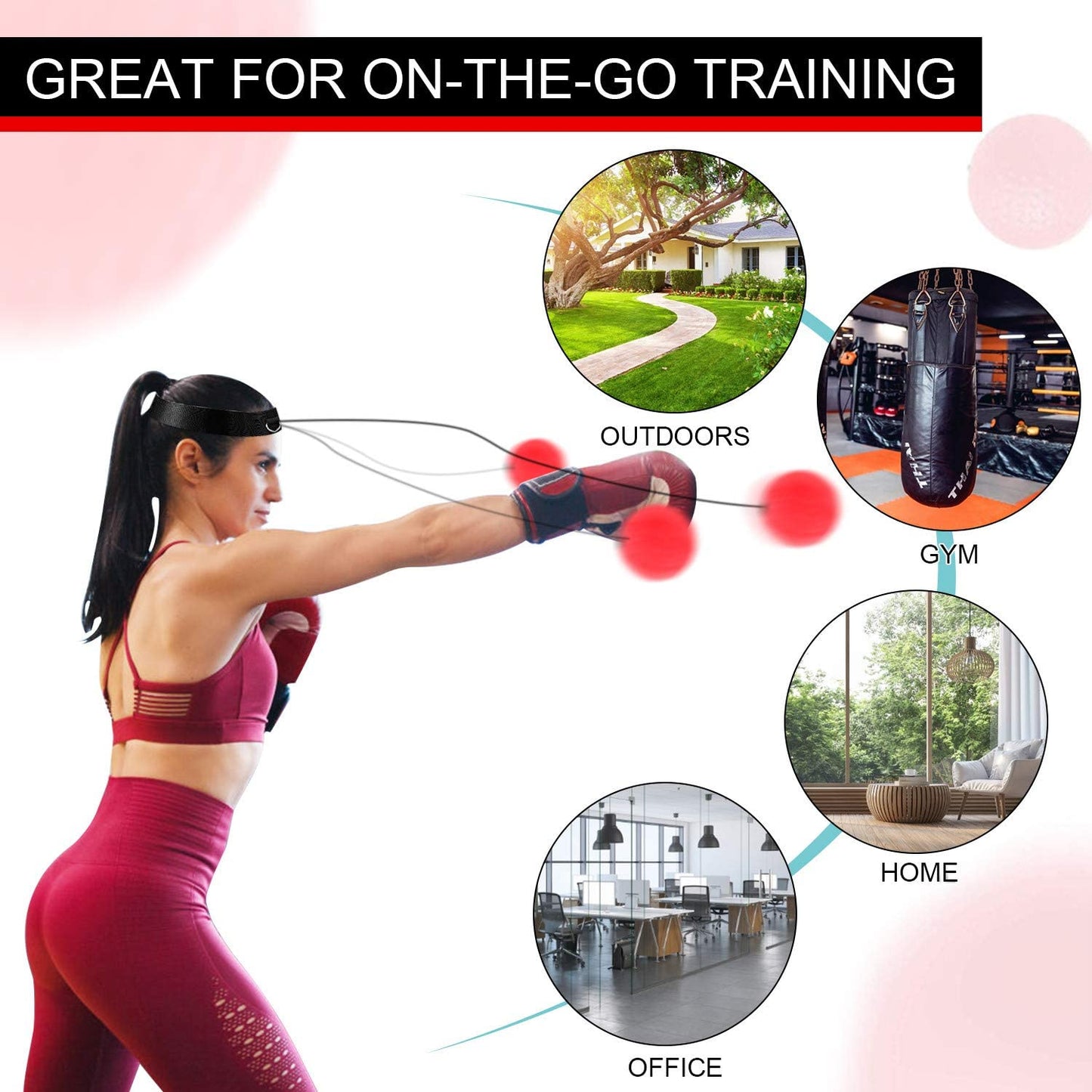 OOTO Upgraded Boxing Reflex Ball, Boxing Training Ball, Mma Speed Training Suitable for Adult/Kids Best Boxing Equipment for Training, Hand Eye Coordination and Fitness.