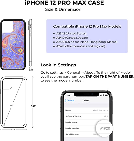 Wildflower Limited Edition Cases Compatible with iPhone 12 and 12 Pro (Blue Plaid)