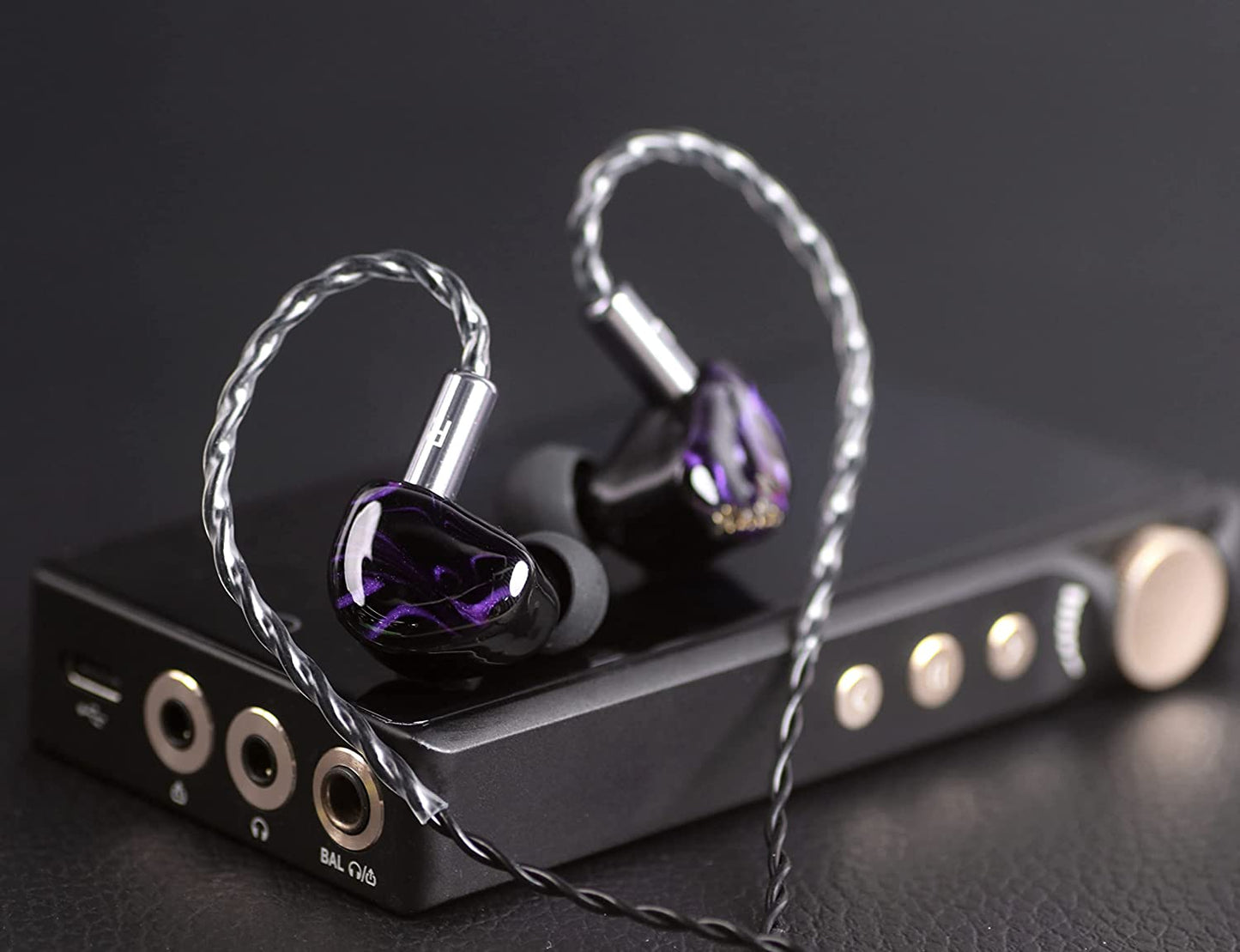 Linsoul Kiwi Ears Cadenza 10mm Beryllium Dynamic Driver IEM 3D Printed with Detachable Interchangeable Plug 0.78 2pin 3.5mm IEM Cable for Musician Audiophile (Purple, Cadenza)