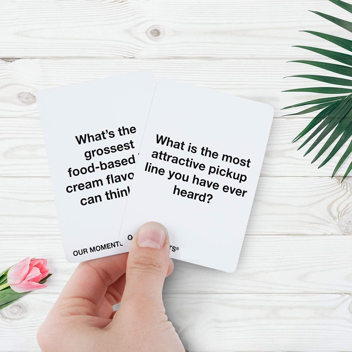 OUR MOMENTS Women: 100 Thought Provoking Conversation Starters for Women on your girls game night - Fun Conversation Card Game for Bachelorette Parties, Road Trips, Getaways and Game Nights