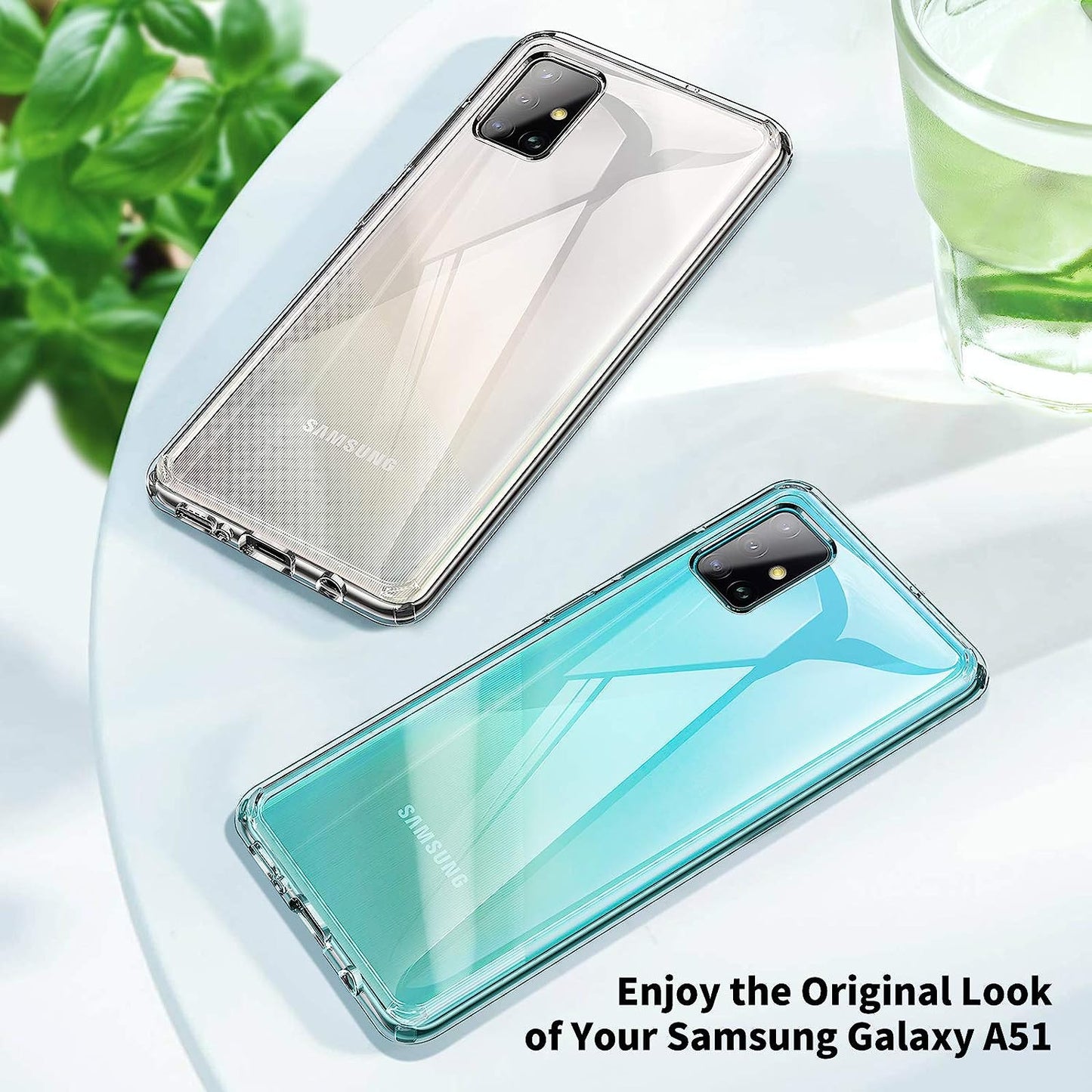 UNBREAKcable Case for Samsung Galaxy A51 (Non 5G Version) - Ultra Clear Hard PC Back & Soft Silicon Bumper Protective Cover Phone Case for Samsung Galaxy A51 4G- Transparent UBHP242