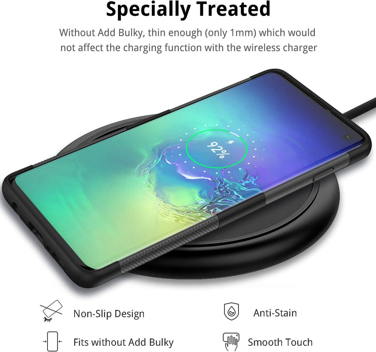 UNBREAKcable Samsung Galaxy S10 Case - Soft Frosted TPU Ultra-Slim Stylish Protective Cover for Samsung Galaxy S10 [Drop Protection, Non-slip] - Matt Black UBHP202