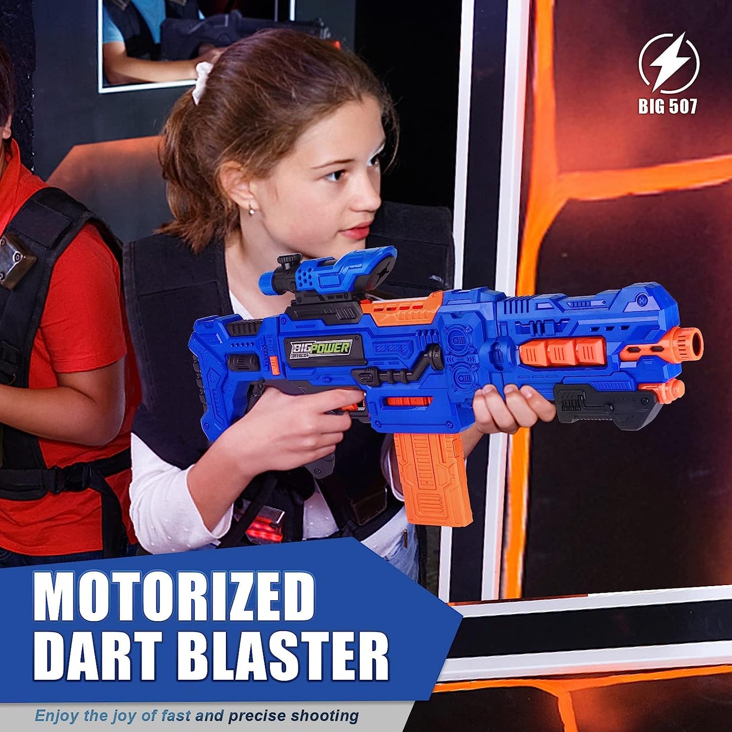 Bigpower Electric Dart Blaster, Motorized Sniper Toy Blaster with 2 Magazines and 100 Foam Darts Compatible with Primary Brands, Toy for Kids for 8-12+, Teen, Adult Style507