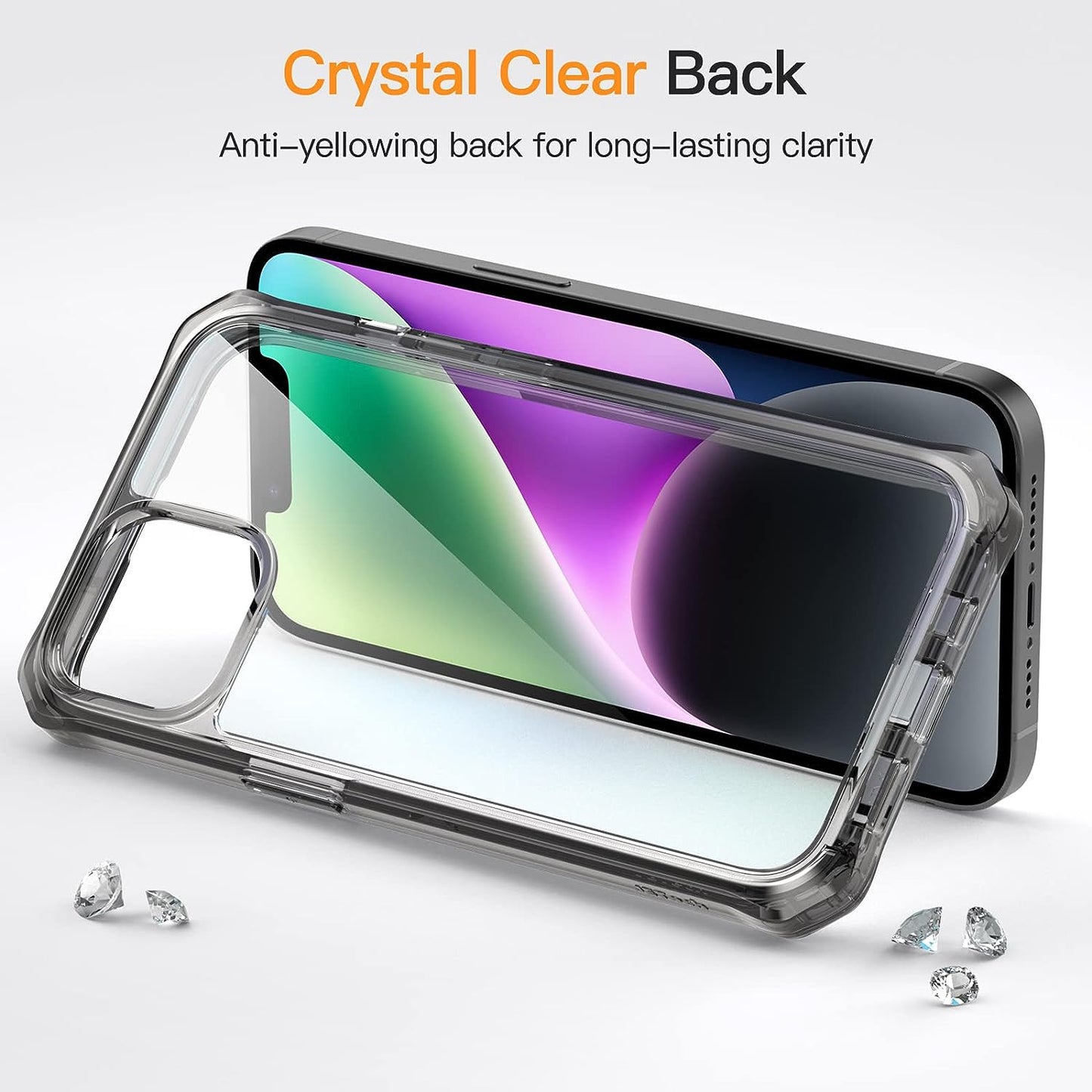 JETech Case for iPhone 14 Pro Max 6.7-Inch (NOT FOR iPhone 14 Pro 6.1-Inch) with 2-Pack Tempered Glass Screen Protector, 360 Full Body Shockproof