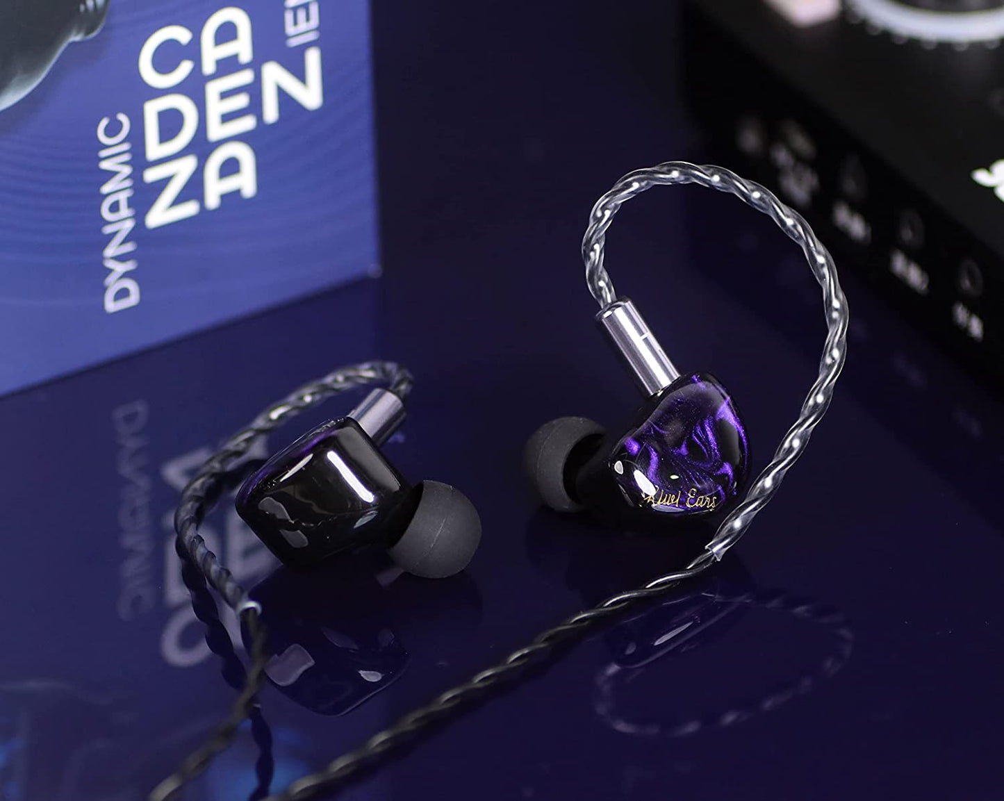 Linsoul Kiwi Ears Cadenza 10mm Beryllium Dynamic Driver IEM 3D Printed with Detachable Interchangeable Plug 0.78 2pin 3.5mm IEM Cable for Musician Audiophile (Purple, Cadenza)