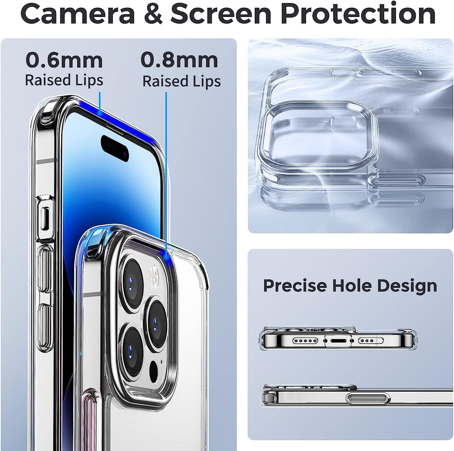 UNBREAKcable Case for iPhone 14 Pro Crystal Clear, [Anti-Yellowing] Shockproof Protective Transparent Phone Case for Apple 14Pro - 6.1 inch 2022, Soft TPU, Hard PC UBHP466