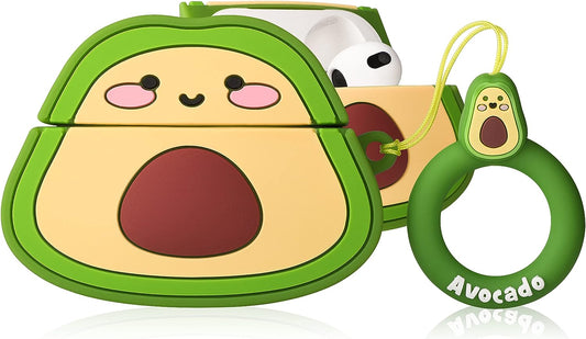 STSNano 3rd Generation Cartoon Character Design Funny Kawaii Fun Air Pod 3 (2021) Silicone Cover Unique 3D for Girls Boys Kids Teen Cases for AirPods 3 (2021) (Avocado)