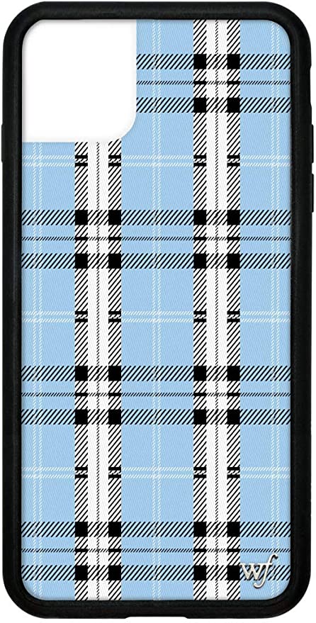 Wildflower Limited Edition Cases Compatible with iPhone 12 and 12 Pro (Blue Plaid)