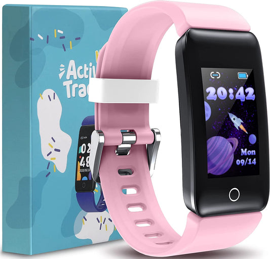 Kids Fitness Tracker for Girls Boys Teens 6+, Kids Step Counter Watch, Heart Rate Sleep Tracker, IP68 Waterproof Kids Activity Tracker Watch with Calorie Counter, Gifts for Girls Boys