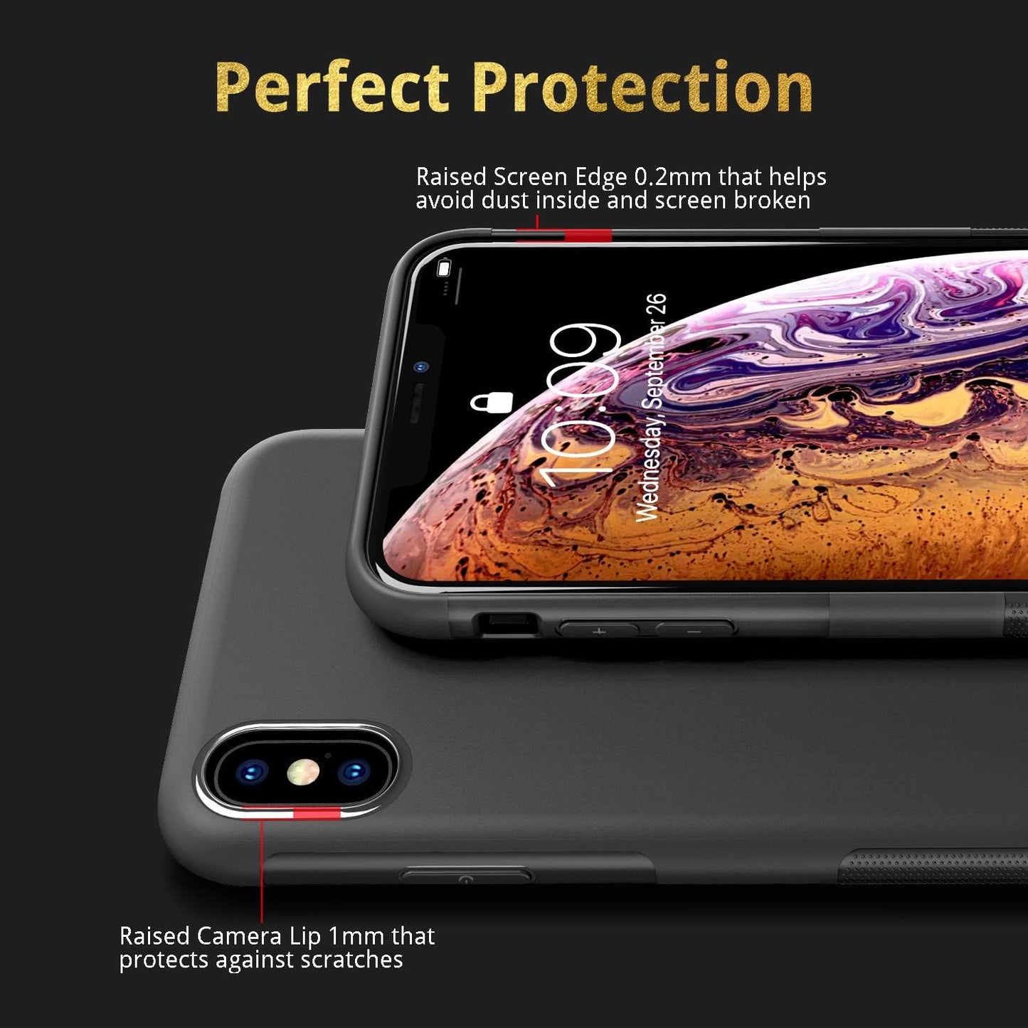 UNBREAKcable Case for iPhone X, Case for iPhone XS - Soft Frosted TPU Ultra-Slim Stylish Protective Cover for 5.8-inches iPhone X/XS