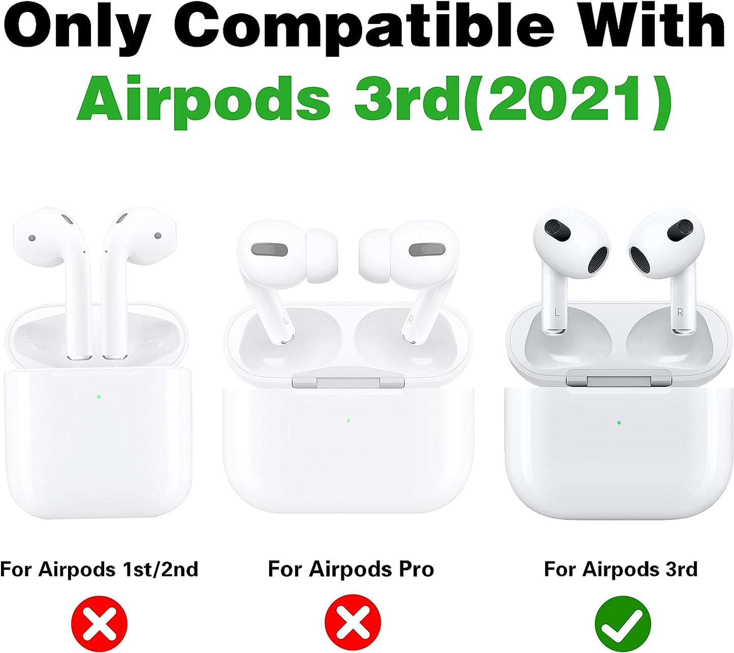 STSNano Cute Case for AirPod 3 3rd Generation Cartoon Design Funny Kawaii Fun Cool for Air Pods 3 (2021) Soft Silicone Cover Unique 3D Food for Girls Boys Kids Cases for AirPods 3 (Flower Water)