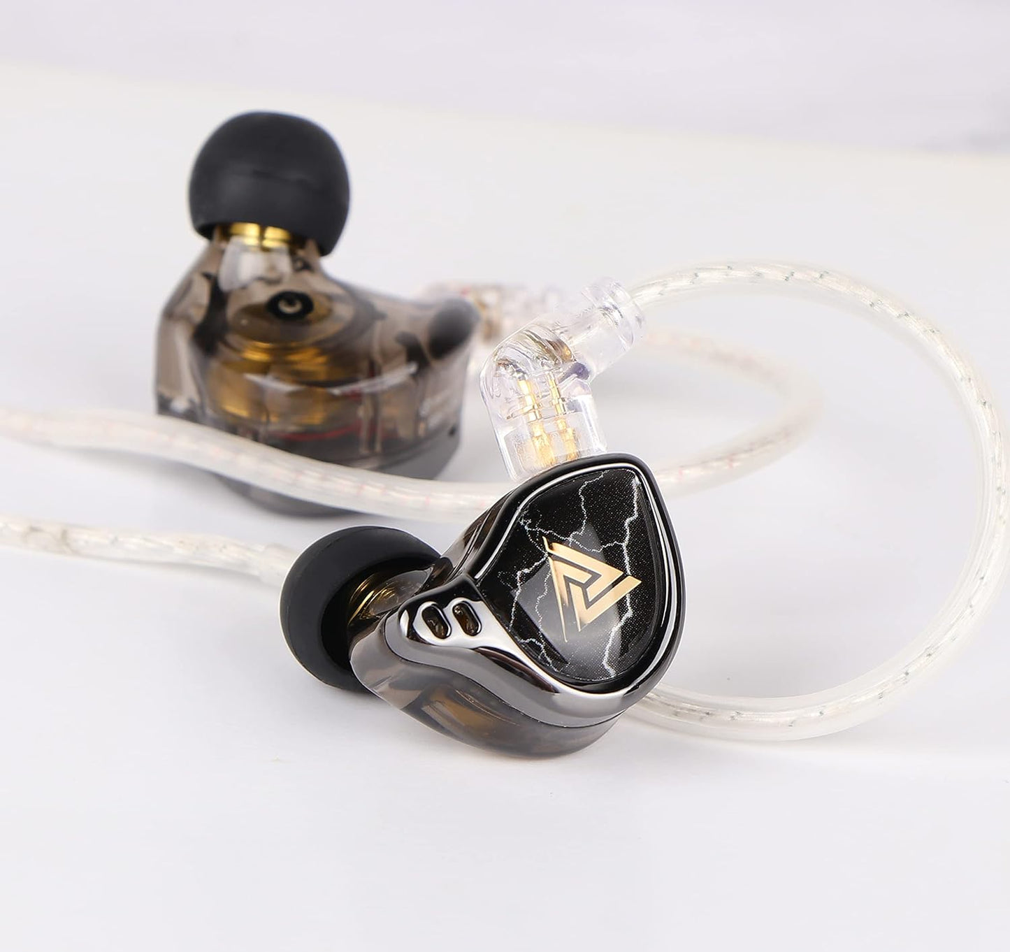 Linsoul QKZ x HBB Khan 2DD Dynamic Driver HiFi In Ear Monitor IEM with 3D Printed Ergonomic Lightweight Shell, Detachable OFC 0.75mm 2 Pin Cable Earphone