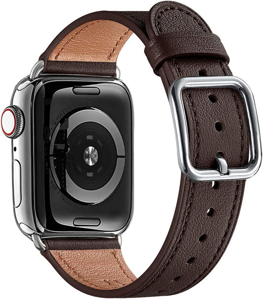 Mnbvcxz Watch Bands, and Case Compatible with Apple Watch, 38mm 40mm 42mm 44mm, Top Grain Leather Strap, Replacement Strap, Multiple Colours for iWatch Series 5/4/3/2/1, Unique Design