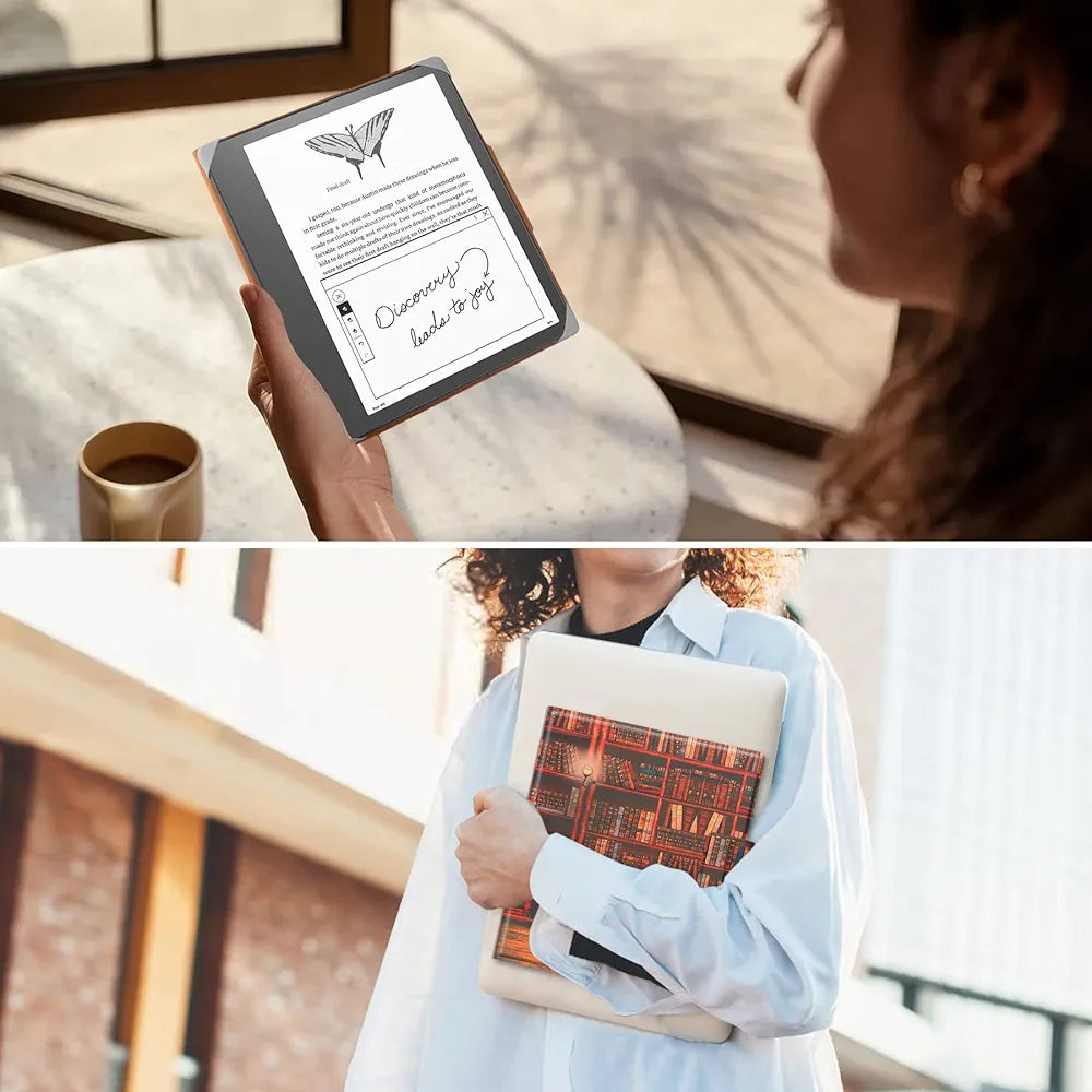 VOVIPO 10.2 Inch Universal Digital Paper Case, Ultra Slim Lightweight Book Cover With Cornor Protection Compatiable With Kindle Scribe 10.2/BOOX Note Air 2/Air 2 Plus 10.3-Library