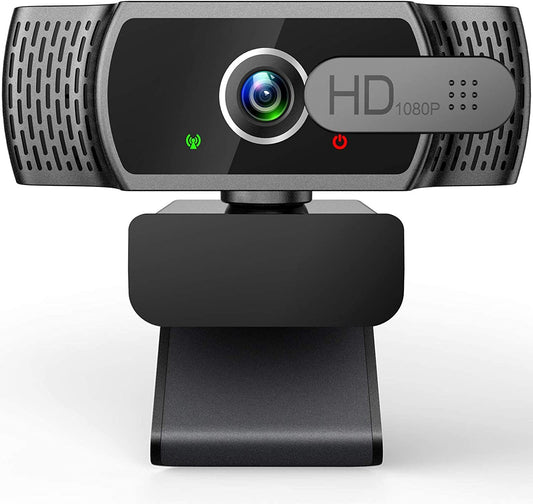 Webcam for PC with Microphone - 1080P FHD Webcam with Privacy Cover & Webcam Mounts, Plug and Play USB Web Camera for Desktop & Laptop Conference, Zoom, Skype, Facetime, Windows, Linux, and macOS