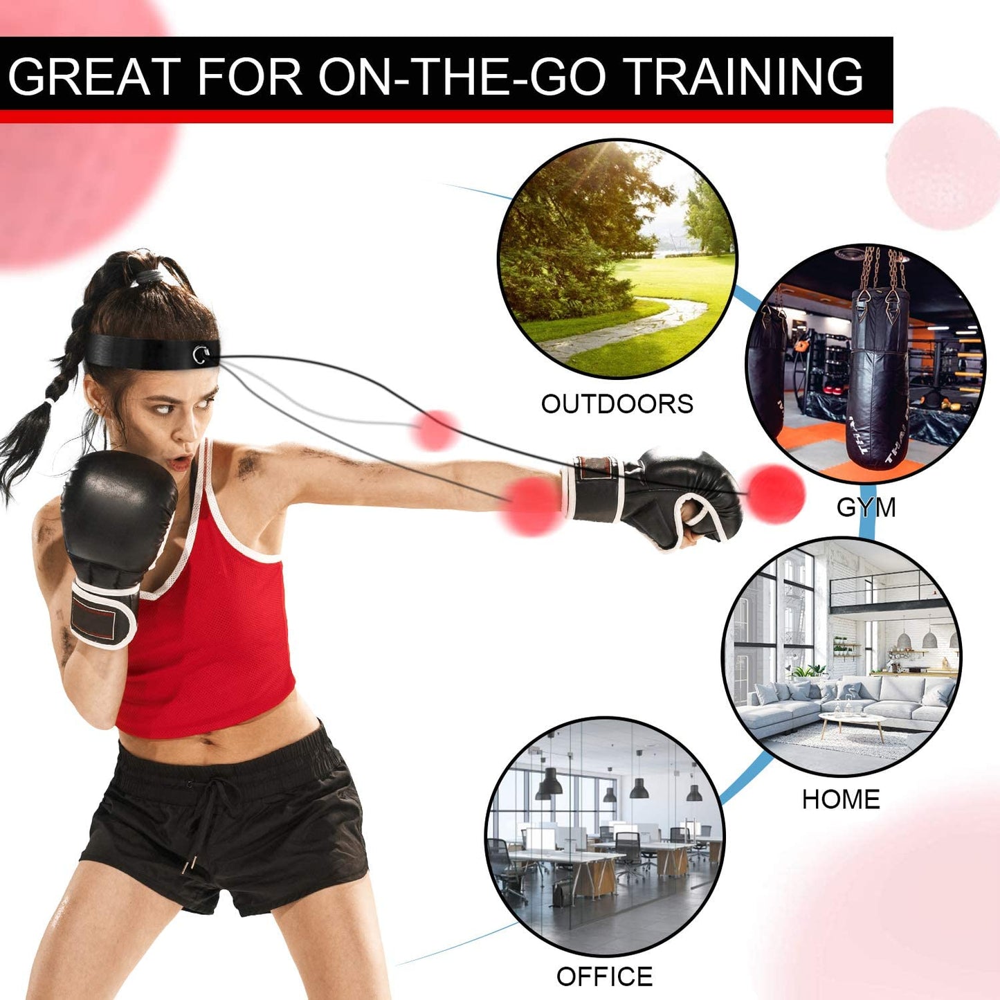 OOTO Upgraded Boxing Reflex Ball, Boxing Training Ball, Mma Speed Training Suitable for Adult/Kids Best Boxing Equipment for Training, Hand Eye Coordination and Fitness.