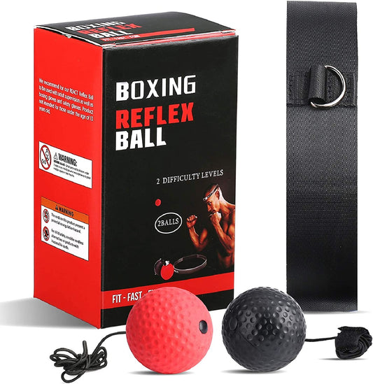 OOTO Upgraded Boxing Reflex Ball, Boxing Training Ball, Mma Speed Training Suitable for Adult/Kids Best Boxing Equipment for Training, Hand Eye Coordination and Fitness. 2 Pack