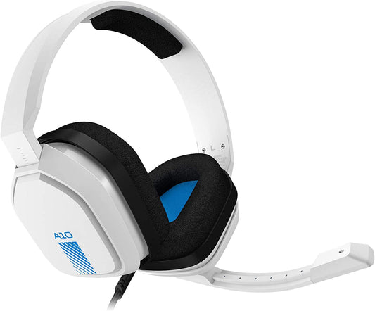 ASTRO Gaming A10 Wired Gaming Headset, Lightweight and Damage Resistant, ASTRO Audio, 3.5 mm Audio Jack, for Xbox Series X|S, Xbox One, PS5, PS4, Nintendo Switch, PC, Mobile - White/Blue
