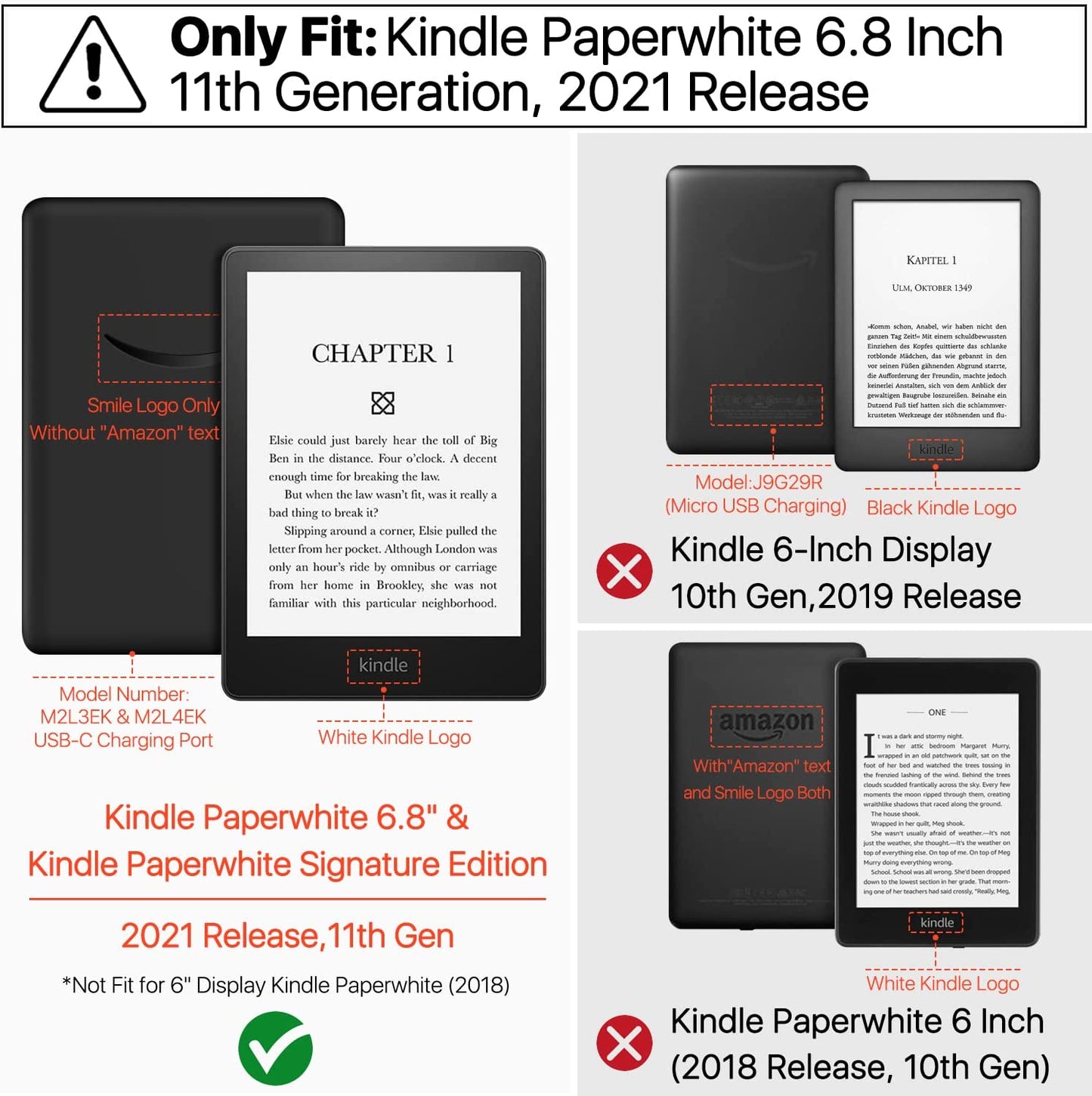 TNP Case for 6.8" Kindle Paperwhite 11th Generation 2021 / Kindle Paperwhite Signature Edition, PU Leather Cover, Protective Folio Case for Kindle E-Reader with Auto Sleep/Wake Camouflage