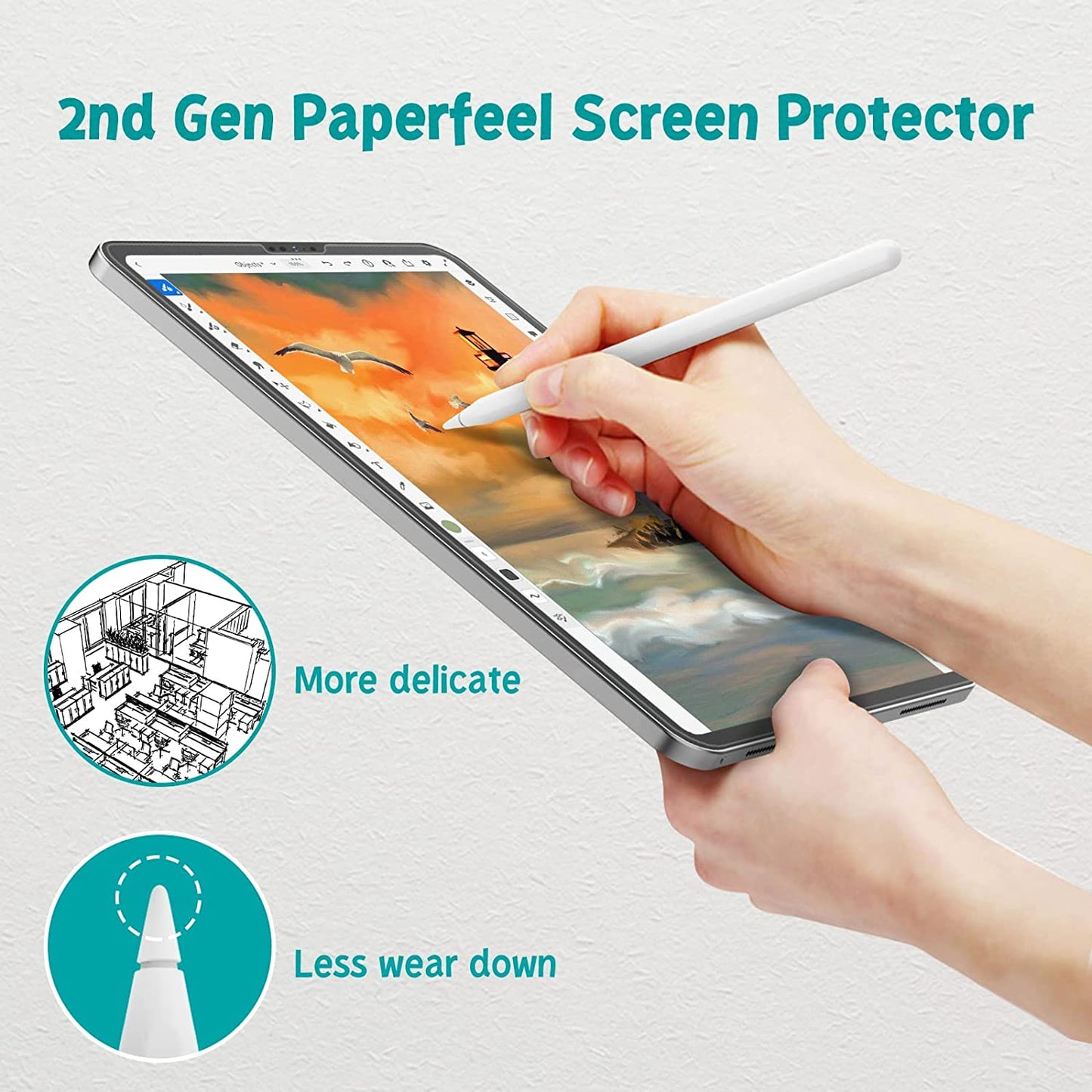 PAPERFEEL [2 Pack] Screen Protector for iPad Pro 11 Inch All Models, iPad Air 5/4 2022/2020 (5th/4th Generation 10.9 inch), Matte PET Paper Film for Drawing, Writing - Anti Glare, Anti Fingerprint