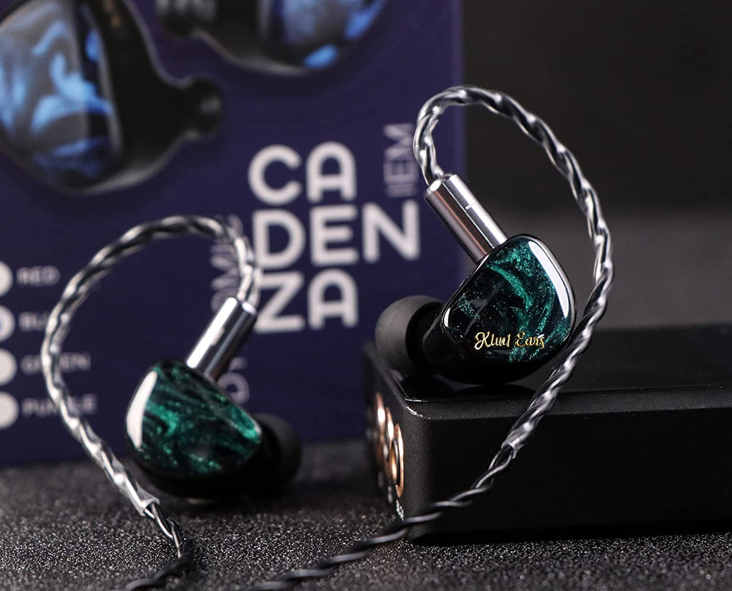 Linsoul Kiwi Ears Cadenza 10mm Beryllium Dynamic Driver IEM 3D Printed with Detachable Interchangeable Plug 0.78 2pin 3.5mm IEM Cable for Musician Audiophile (Green, Cadenza)