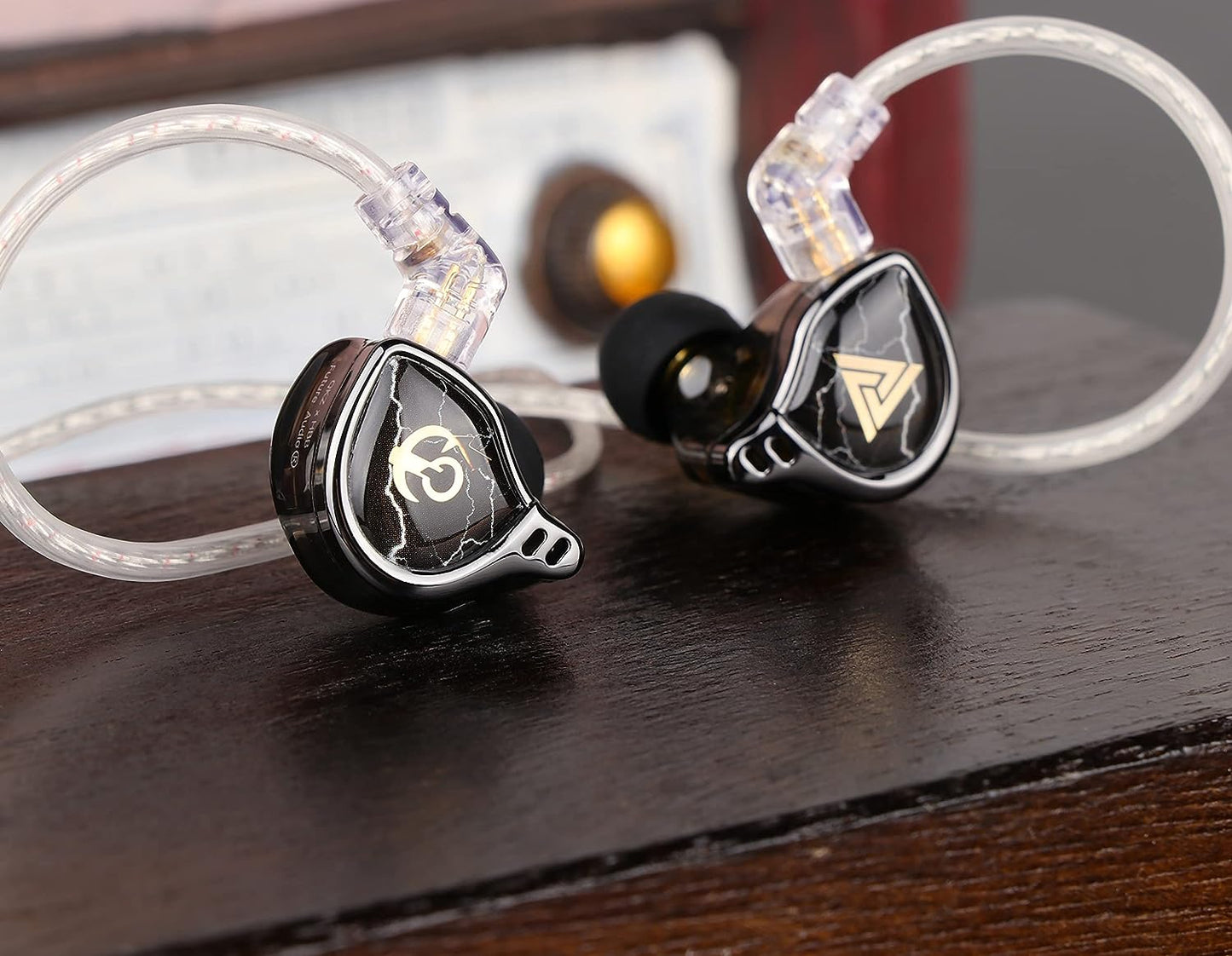 Linsoul QKZ x HBB Khan 2DD Dynamic Driver HiFi In Ear Monitor IEM with 3D Printed Ergonomic Lightweight Shell, Detachable OFC 0.75mm 2 Pin Cable Earphone