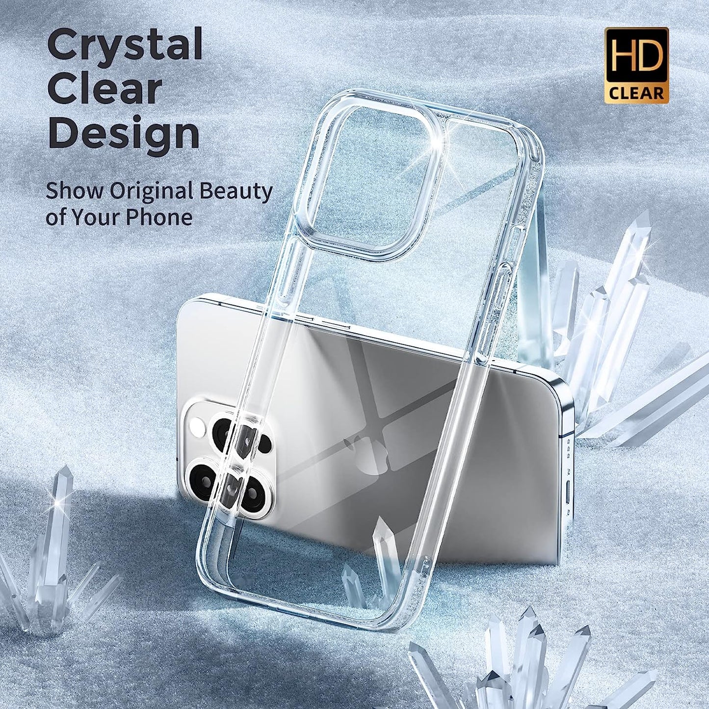 UNBREAKcable Case for iPhone 14 Pro Crystal Clear, [Anti-Yellowing] Shockproof Protective Transparent Phone Case for Apple 14Pro - 6.1 inch 2022, Soft TPU, Hard PC UBHP466