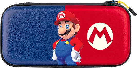 PDP Gaming Officially Licensed Switch Slim Deluxe Travel Case - Mario - Semi-Hardshell Protection - Protective PU Leather - Holds 14 Games and Console - Works with Switch OLED and Lite - Fine for Kids