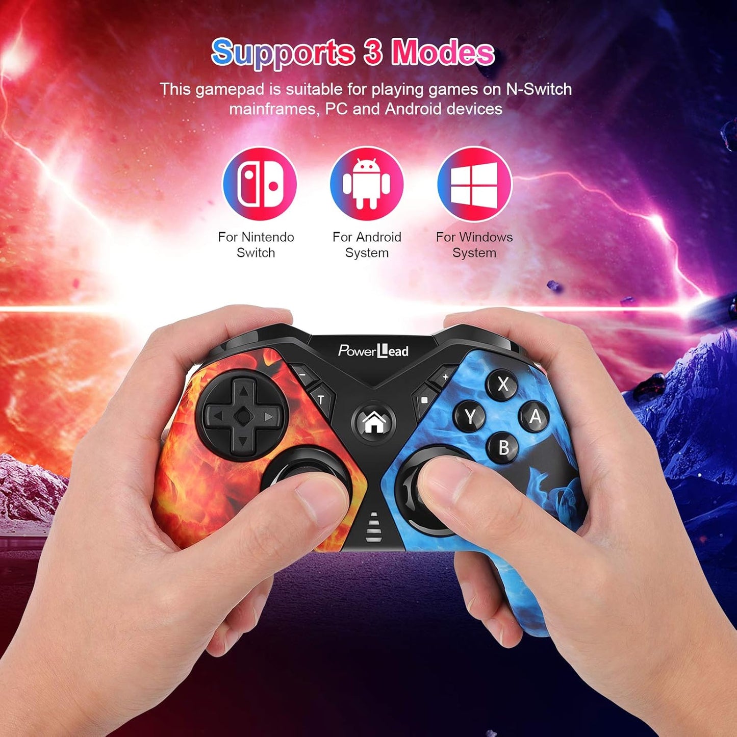 PowerLead Controllers for Nintendo Switch, Wireless Pro Game Controller gamepad Joystick for Switch, with Six-axis&nbsp;Dual Vibration Function, Compatible with Switch Lite/PC/Andriod (Tablet/Smart TV)