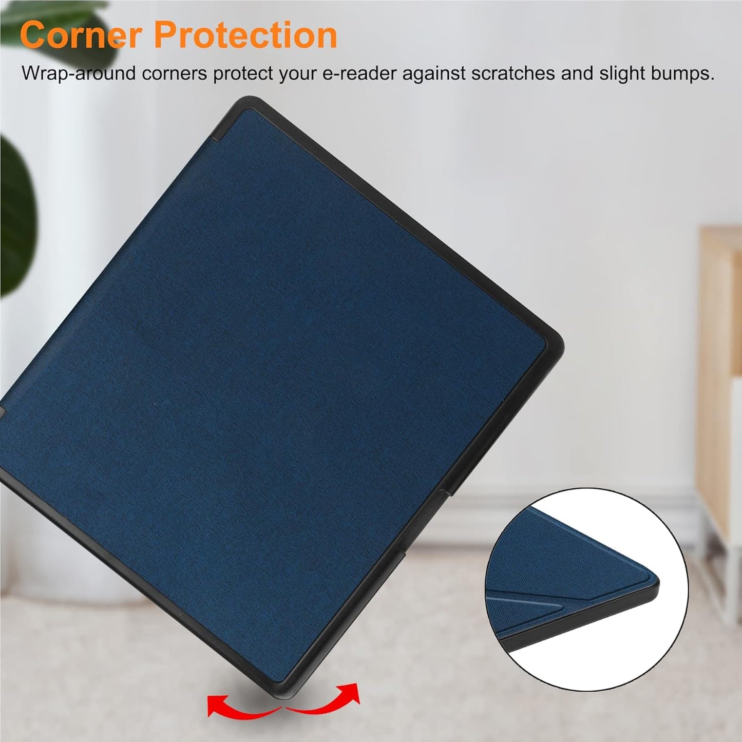 HoYiXi Origami Case for 10.2-inch Introducing Kindle Scribe 1st Generation 2022 Release Slim Leather Protective Cover with Foldable Stand Blue -Grey - Green - Black&nbsp;