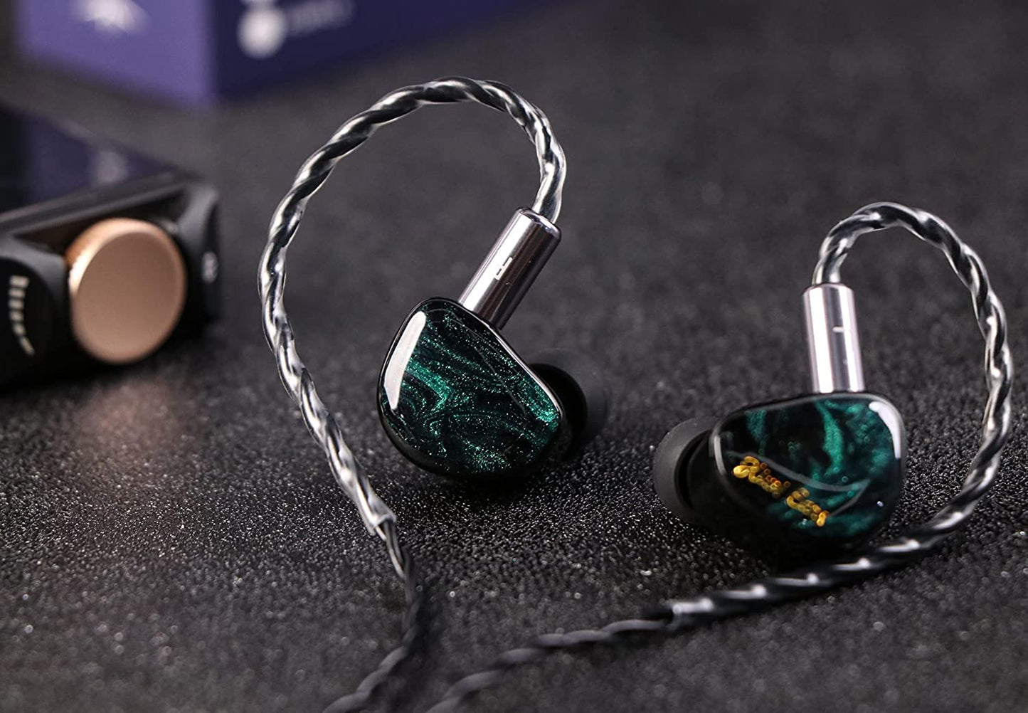 Linsoul Kiwi Ears Cadenza 10mm Beryllium Dynamic Driver IEM 3D Printed with Detachable Interchangeable Plug 0.78 2pin 3.5mm IEM Cable for Musician Audiophile (Green, Cadenza)