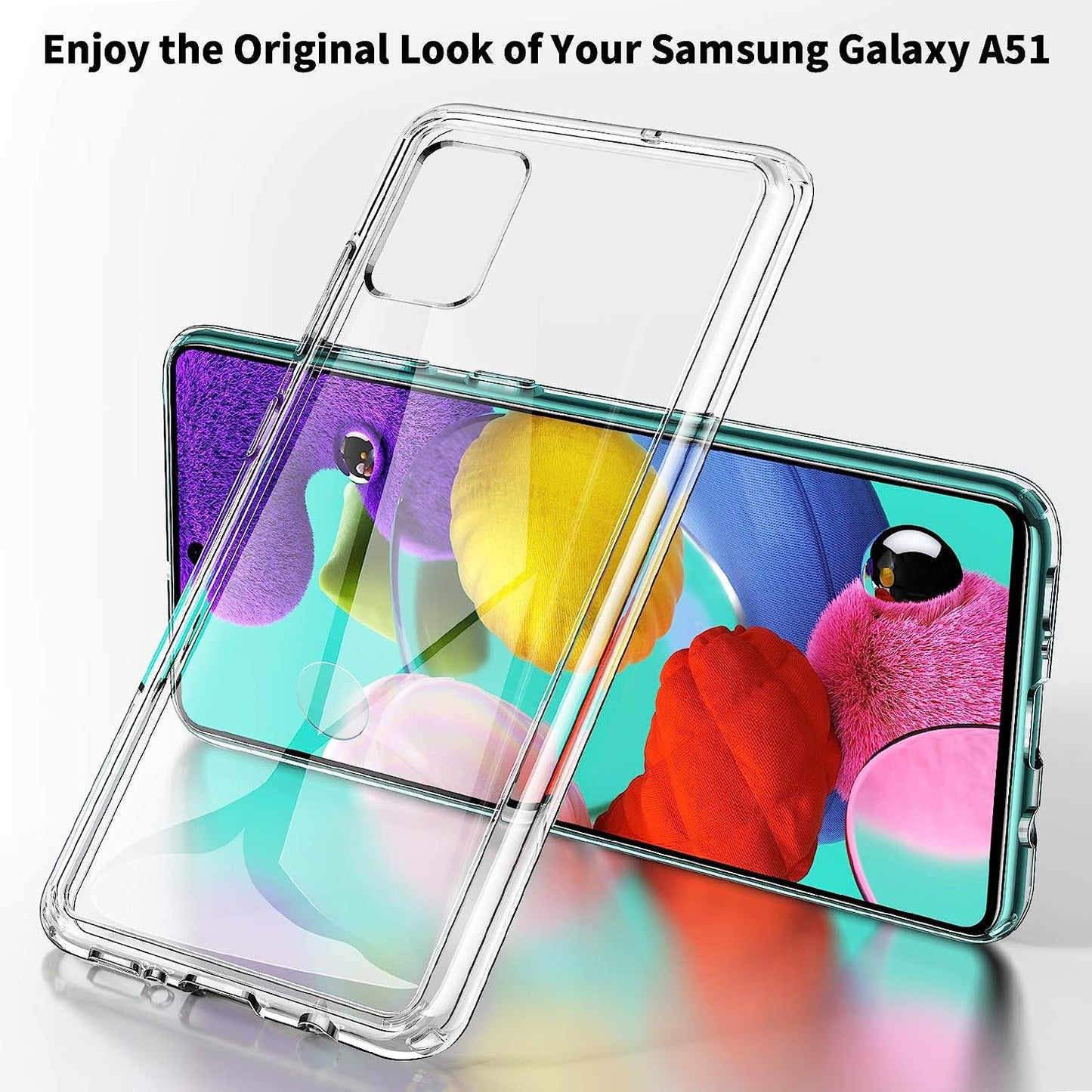 UNBREAKcable Case for Samsung Galaxy A51 (Non 5G Version) - Ultra Clear Hard PC Back & Soft Silicon Bumper Protective Cover Phone Case for Samsung Galaxy A51 4G- Transparent UBHP242