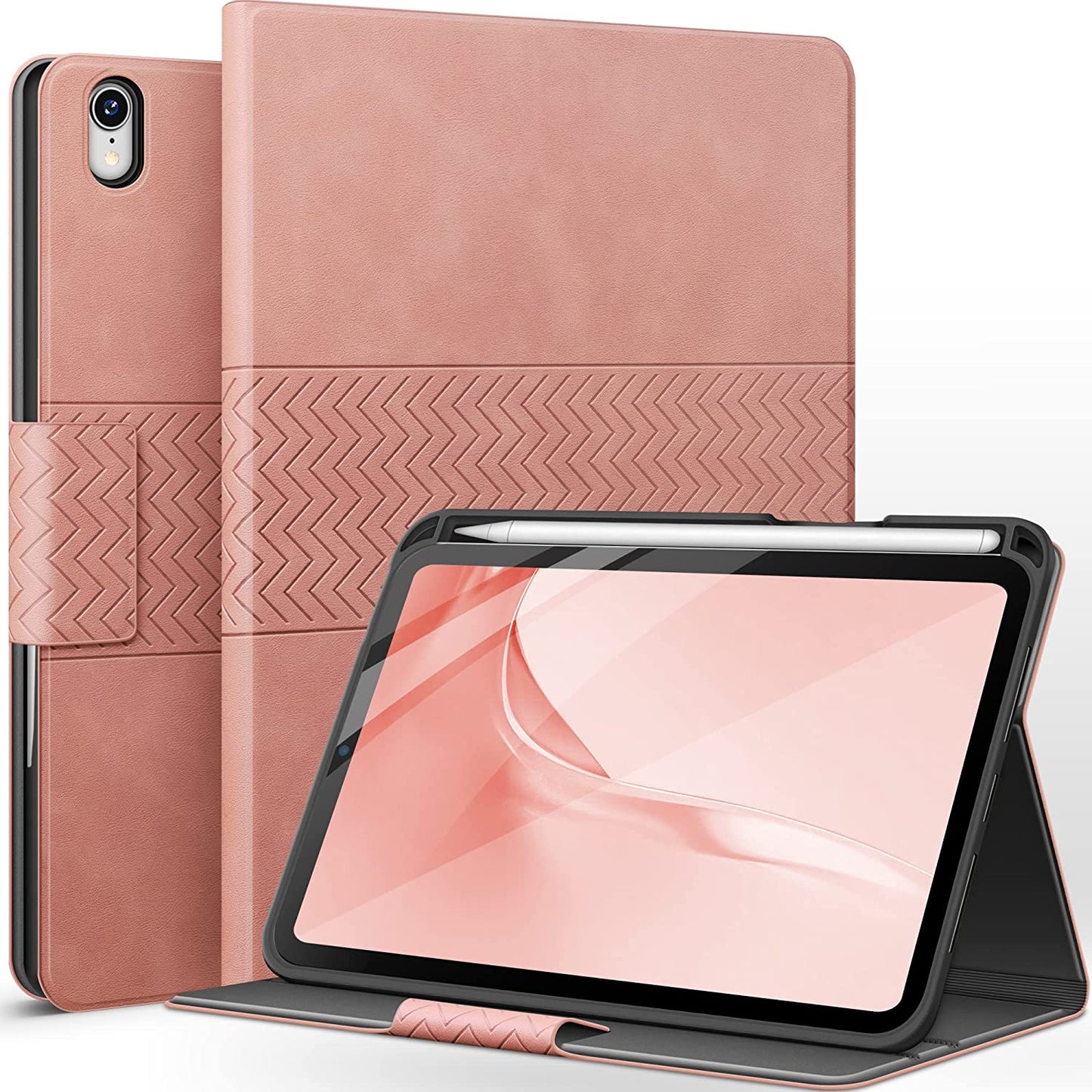 AUAUA Case for iPad 10th Generation 2022, 10.9 inch Case with Pencil Holder, Auto Sleep/Wake, Adjustable Stand, Anti-Fingerprint PU Leather