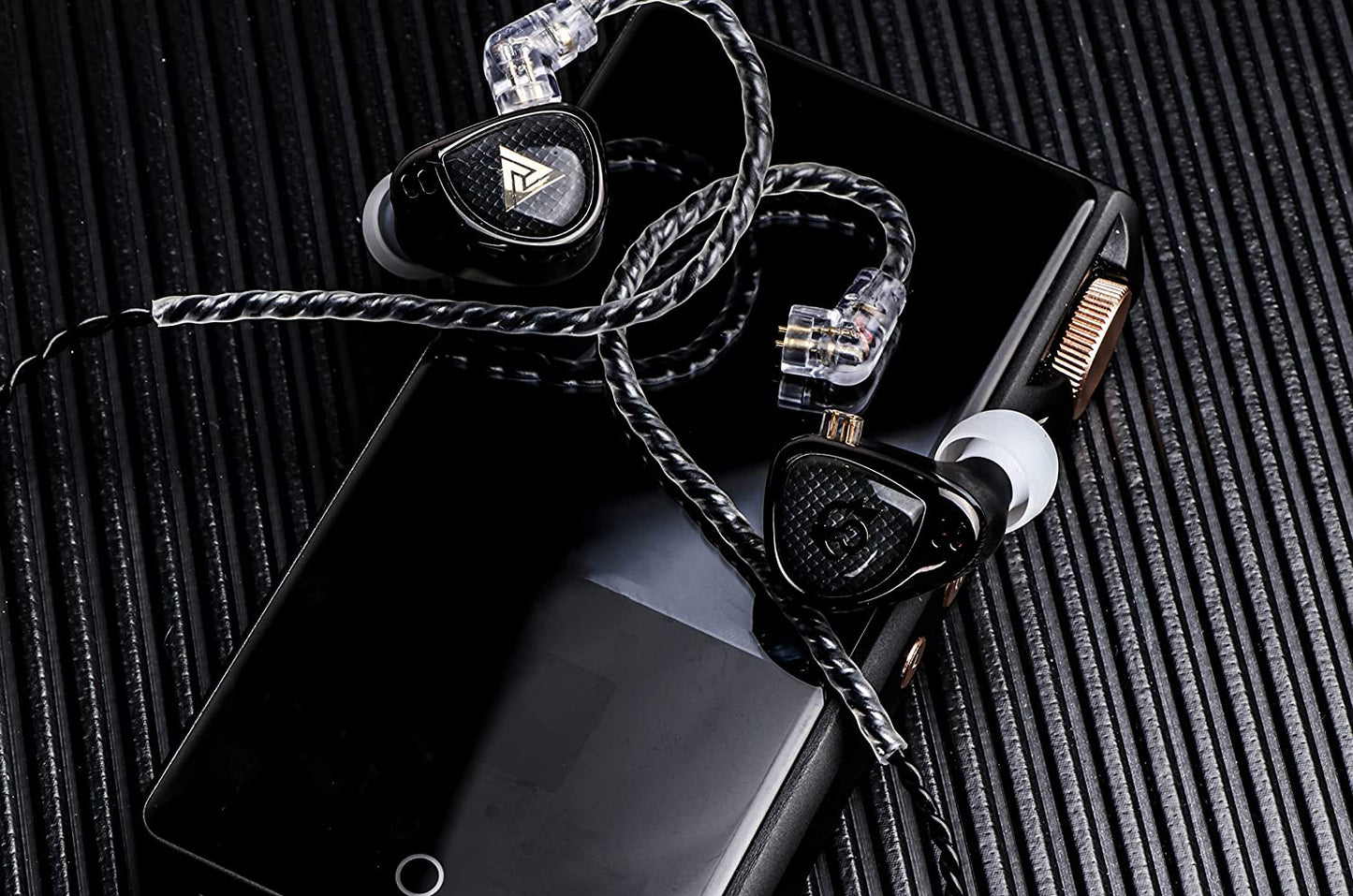 Linsoul QKZ x HBB Khan 2DD Dynamic Driver HiFi In Ear Monitor IEM with 3D Printed Ergonomic Lightweight Shell, Detachable OFC 0.75mm 2 Pin Cable Earphone