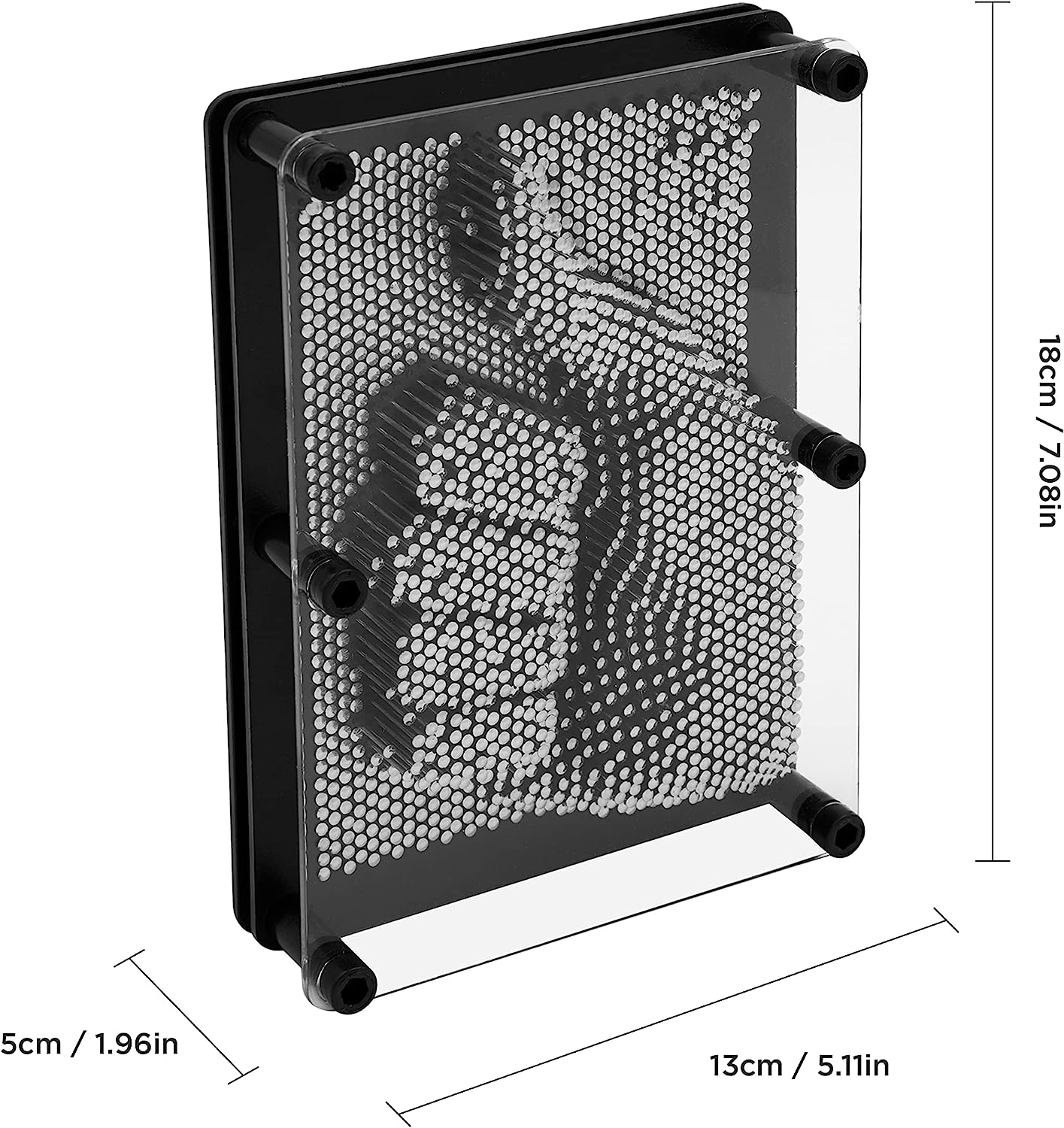 Metal Pin Art Impression Toy / Ideal for Home and Office / Novelty Fun Gift / 3D Fun Desk Global Gizmos 50350 top Sculpture Gadget / Classic Retro Game / 18cm x 13cm