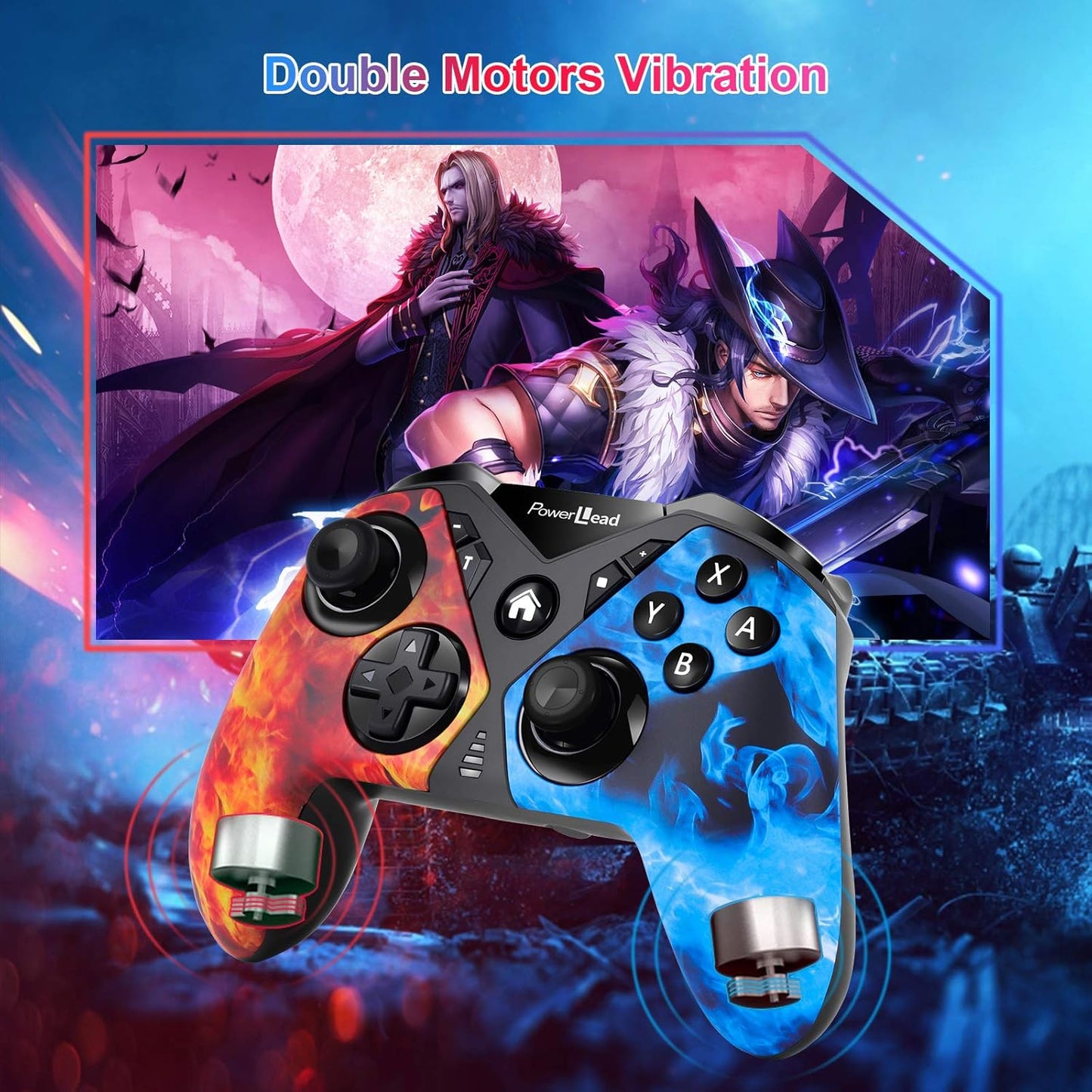 PowerLead Controllers for Nintendo Switch, Wireless Pro Game Controller gamepad Joystick for Switch, with Six-axis&nbsp;Dual Vibration Function, Compatible with Switch Lite/PC/Andriod (Tablet/Smart TV)