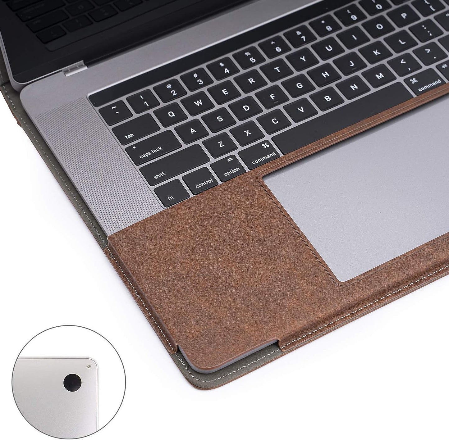 TYTX Compatible with MacBook Pro Leather Case 16 inch 2019 2020 A2141 with Touch ID Laptop Sleeve Protective Folio Book Cover, Dark Brown(with Vents)