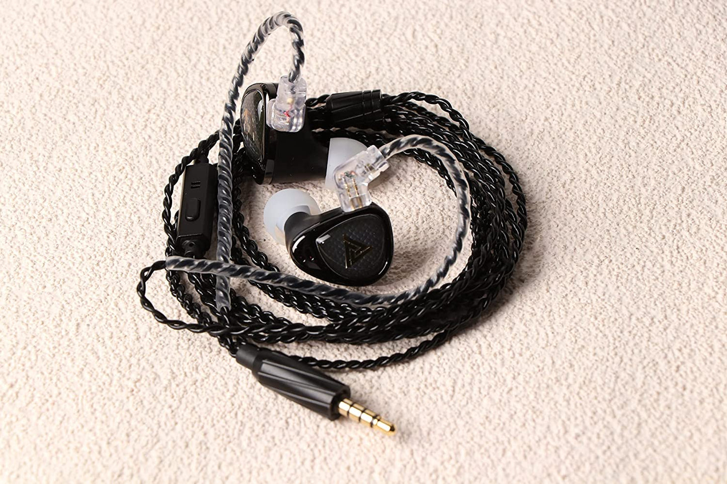 Linsoul QKZ x HBB Khan 2DD Dynamic Driver HiFi In Ear Monitor IEM with 3D Printed Ergonomic Lightweight Shell, Detachable OFC 0.75mm 2 Pin Cable Earphone