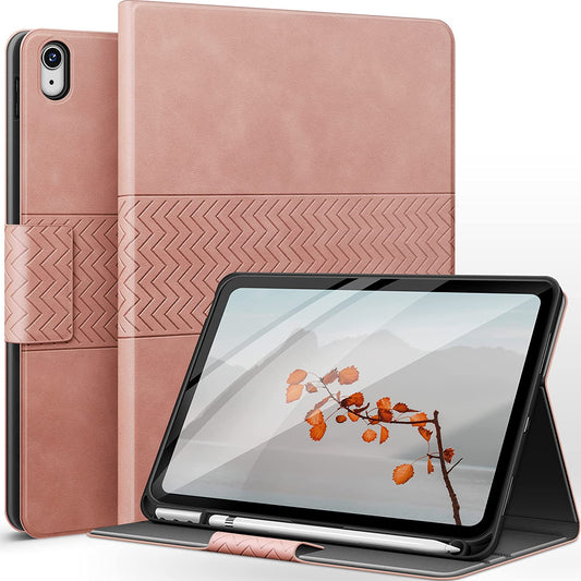 AUAUA Case for iPad 10th Generation 2022, 10.9 inch Case with Pencil Holder, Auto Sleep/Wake, Adjustable Stand, Anti-Fingerprint PU Leather