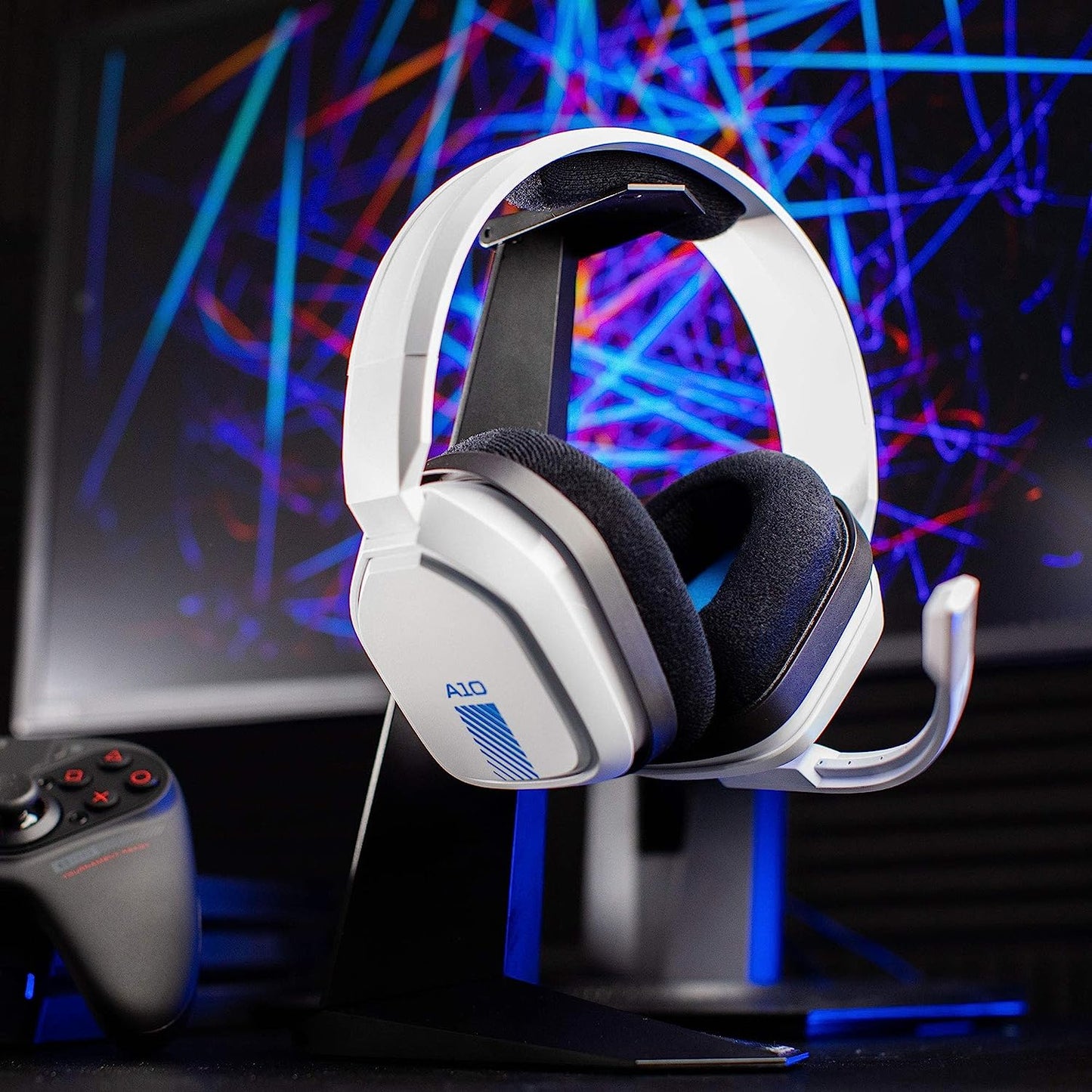 ASTRO Gaming A10 Wired Gaming Headset, Lightweight and Damage Resistant, ASTRO Audio, 3.5 mm Audio Jack, for Xbox Series X|S, Xbox One, PS5, PS4, Nintendo Switch, PC, Mobile - White/Blue