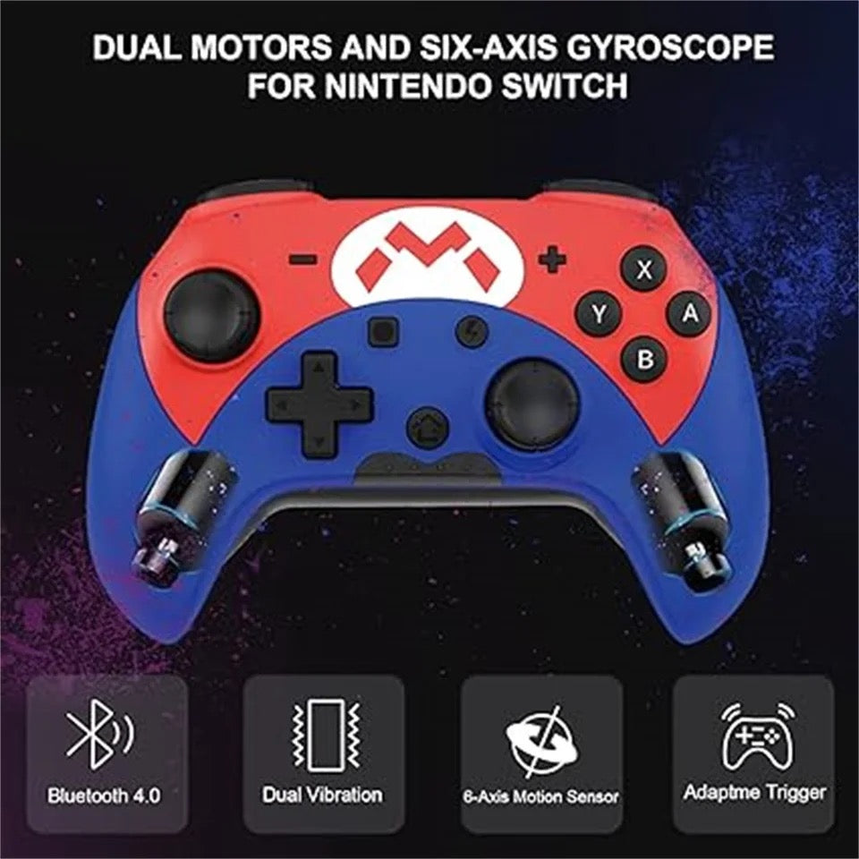 Enhanced Wireless Controller for Nintendo Switch - Mario, Nintendo Switch - OLED Model, Nintendo Switch Lite, Gamepad, Game Controller, Bluetooth Controller