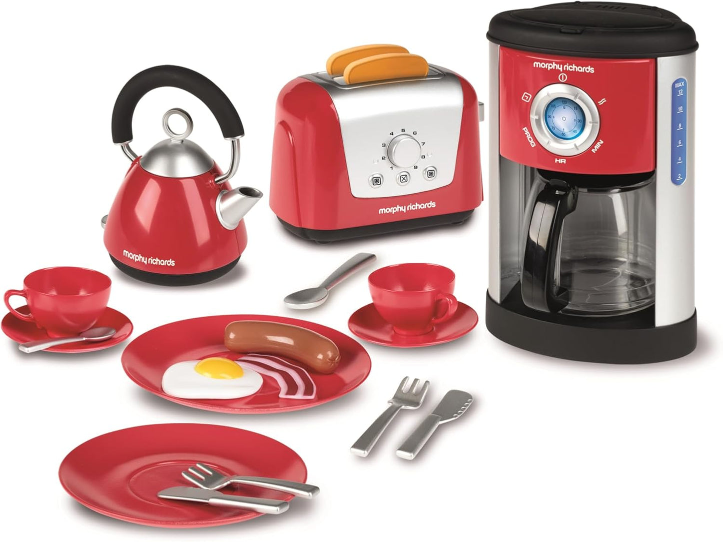 Casdon Morphy Richards Toys. Complete Kitchen Set. Toy Appliance Playset for Kids with Toaster, Coffee Maker, Kettle, Play Food and More. For Children Aged 3+, Pastel