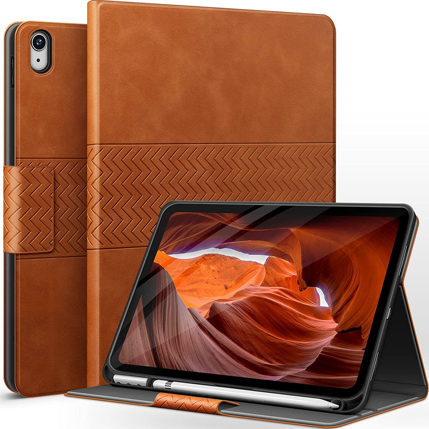 AUAUA Case for iPad 10th Generation 2022, 10.9 inch Case with Pencil Holder, Auto Sleep/Wake, Adjustable Stand, Anti-Fingerprint PU Leather