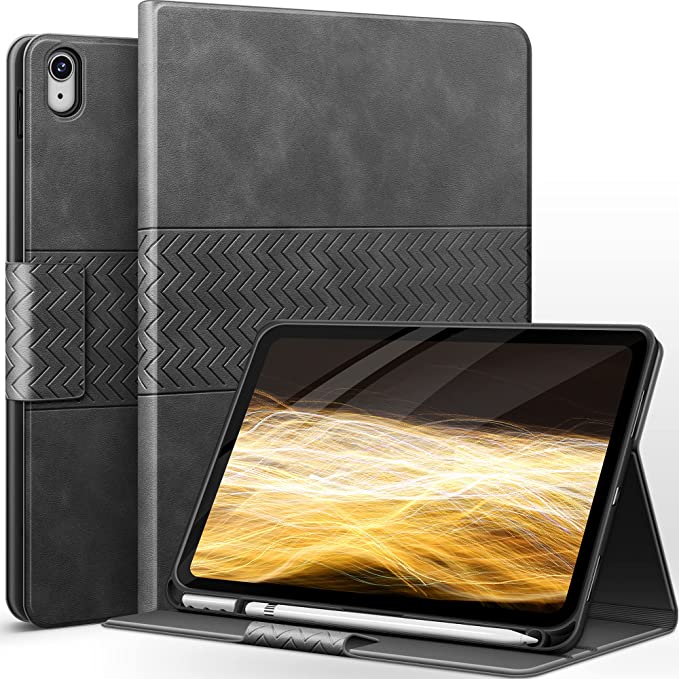 AUAUA Case for iPad 10th Generation 2022, 10.9 inch Case with Pencil Holder, Auto Sleep/Wake, Adjustable Stand, Anti-Fingerprint PU Leather