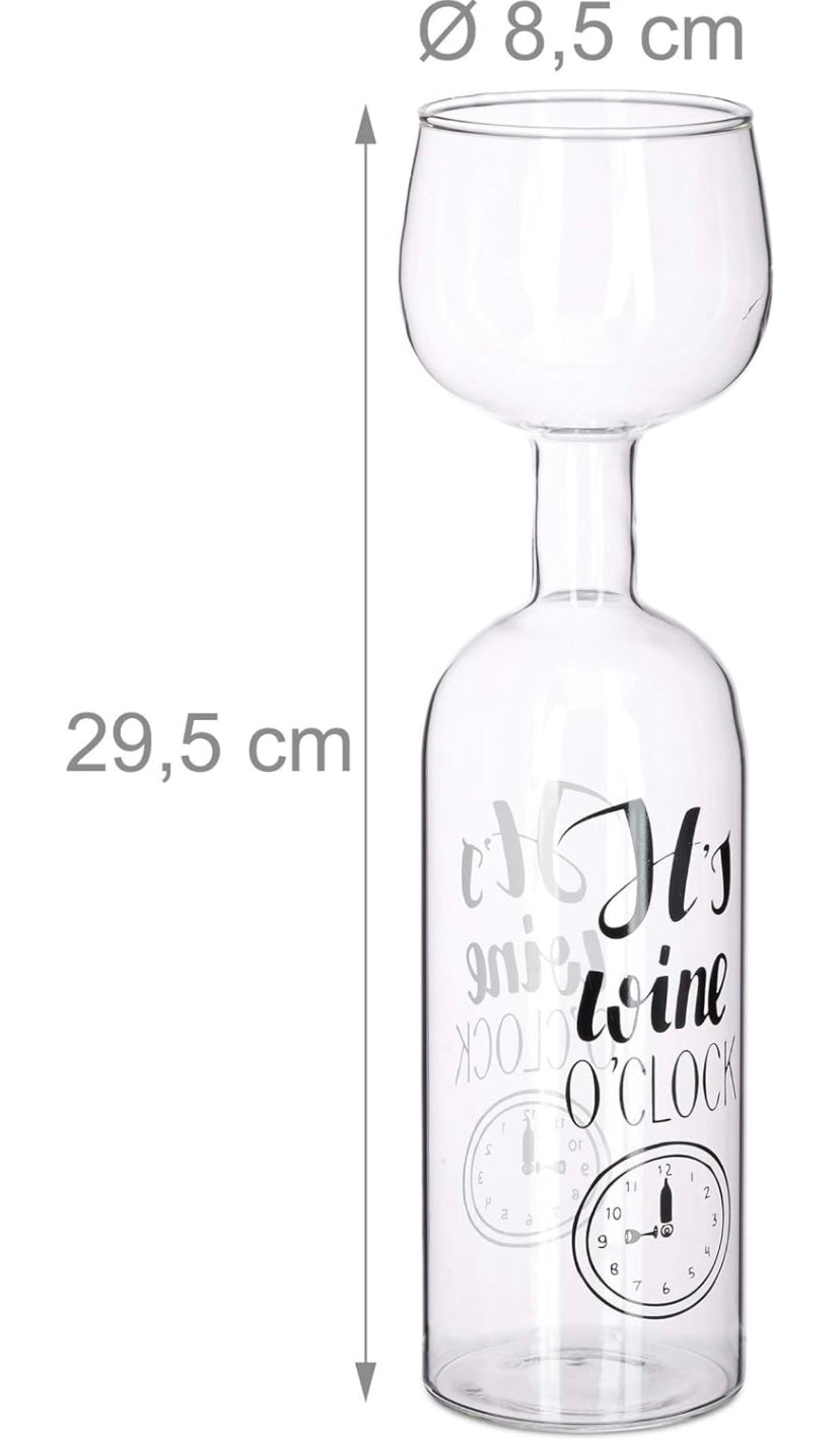 Relaxdays XL Wine Glass Bottle, With Quote, Fun Gift for Wine Lovers, 750 ml, Transparent XL Wine Glass Bottle, With Quote, Fun Gift for Wine Lovers, 750 ml, Transparent - Best Gift