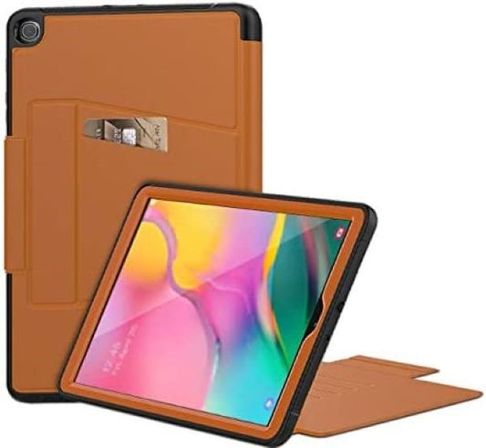 WeeYuu Various Case for Samsung Galaxy Tab A 10.1 Inch 2019 (SM-T510 / T515), Auto Wake/Sleep [7 Magnetic Angles] Brown